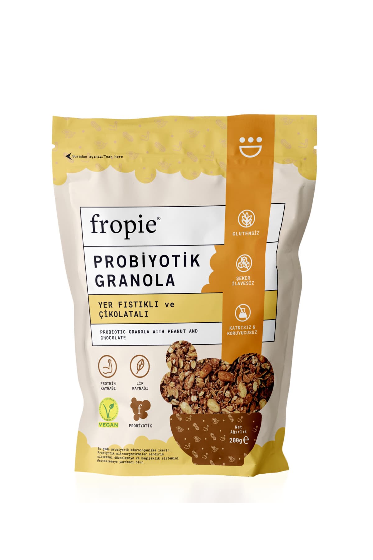 FROPİE Probiyotik Granola - Yer Fıstığı & Çikolata 200 gr