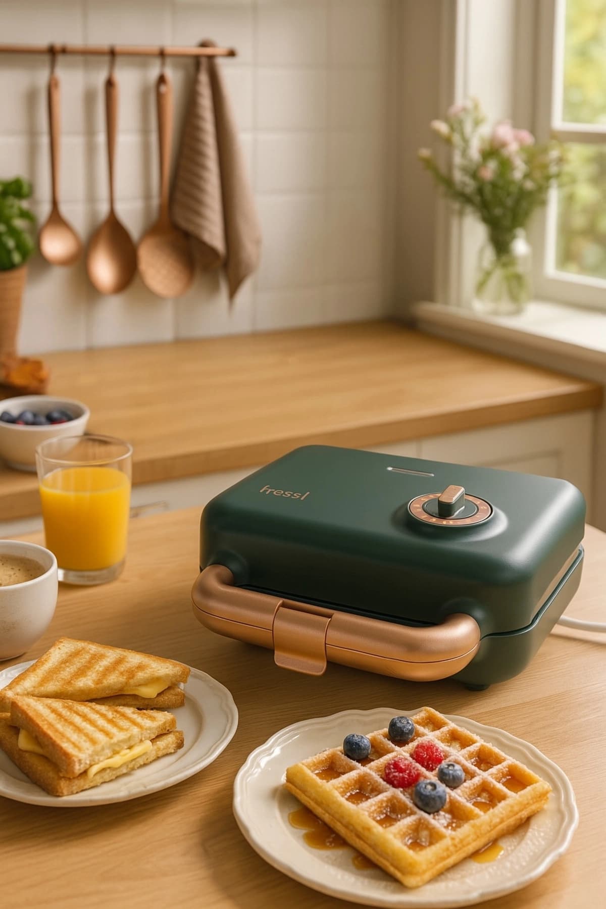 Fressi Tost Ve Waffle Makinesi | Çıkarabilir Yapışmaz Plakalı | 3 Ayrı Plaka