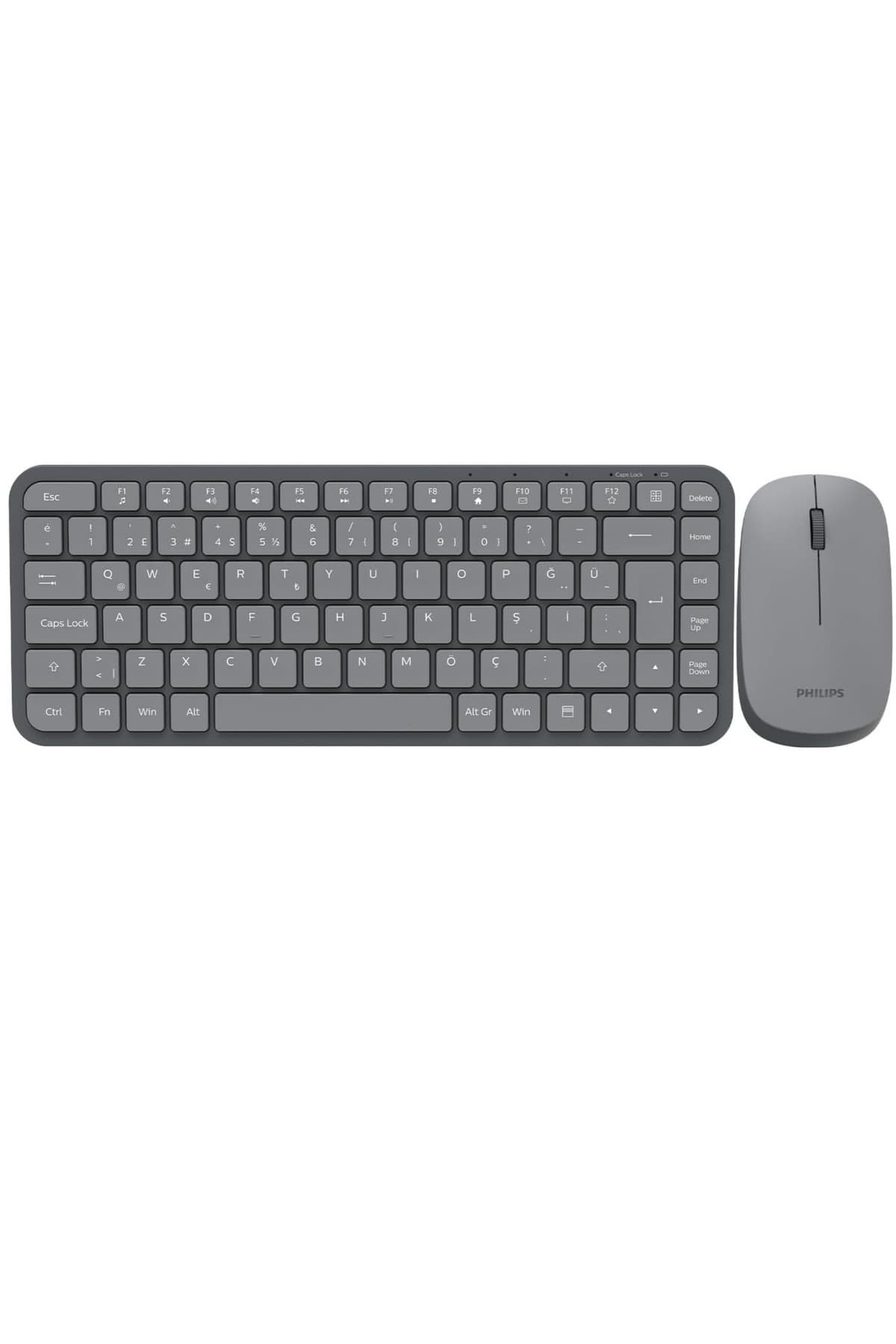 Philips SPT6338 Kablosuz Set Wireless Set Kablosuz Klavye Kablosuz Mouse Türkçe Q Klavye ve Mouse Seti GRİ