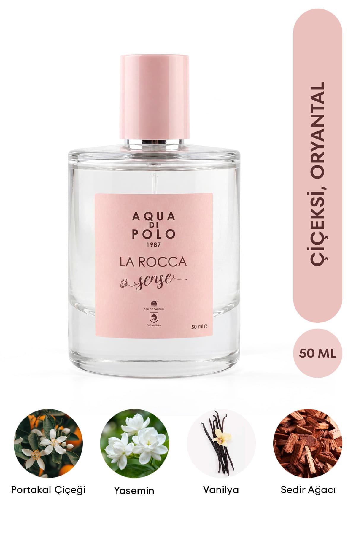 Aqua Di Polo 1987 La Rocca Sense Edp Kadın Parfüm 50 Ml | Çiçeksi, Oryantal | Portakal Çiçeği, Kahve, Yasemin, Vanilya