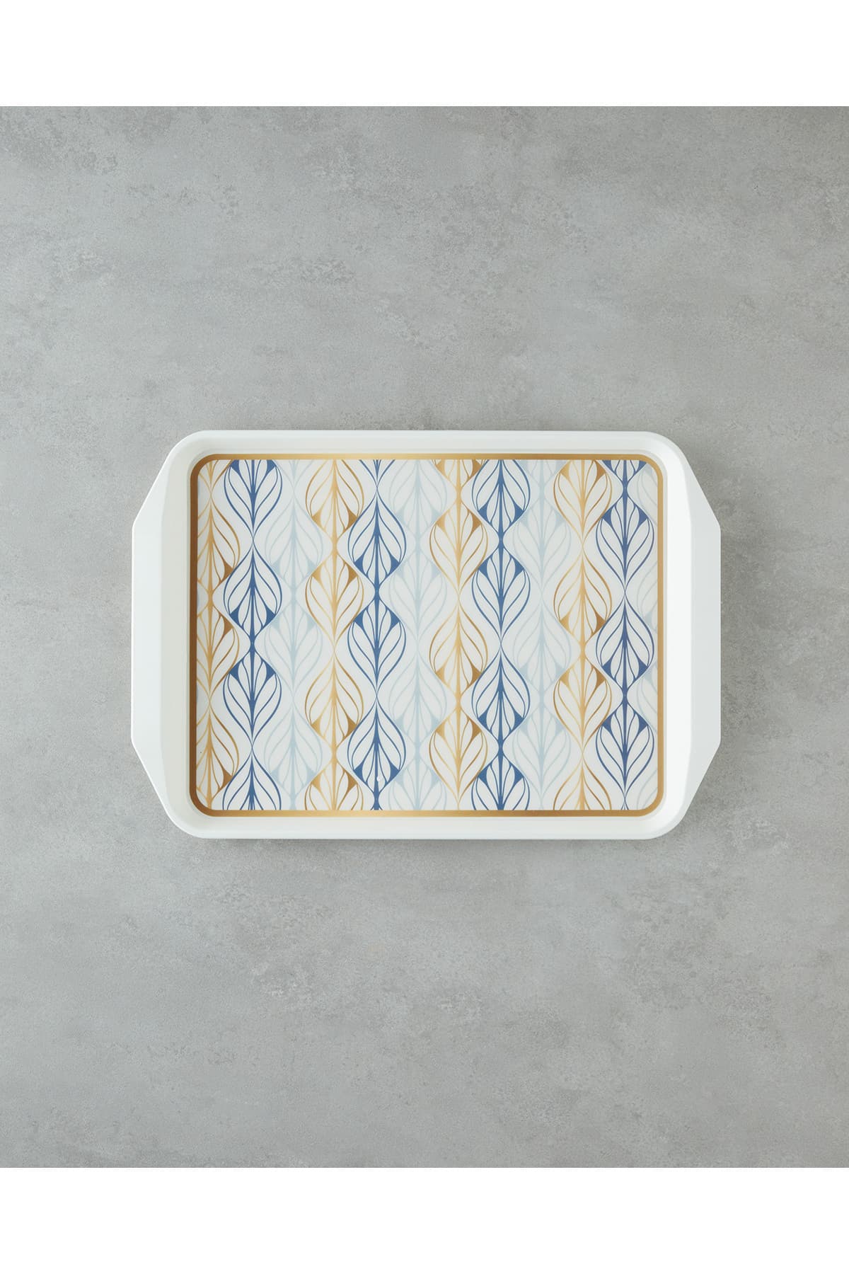English Home Golden Harmony Kaydırmaz Tepsi 39x30 cm Lacivert – Gold