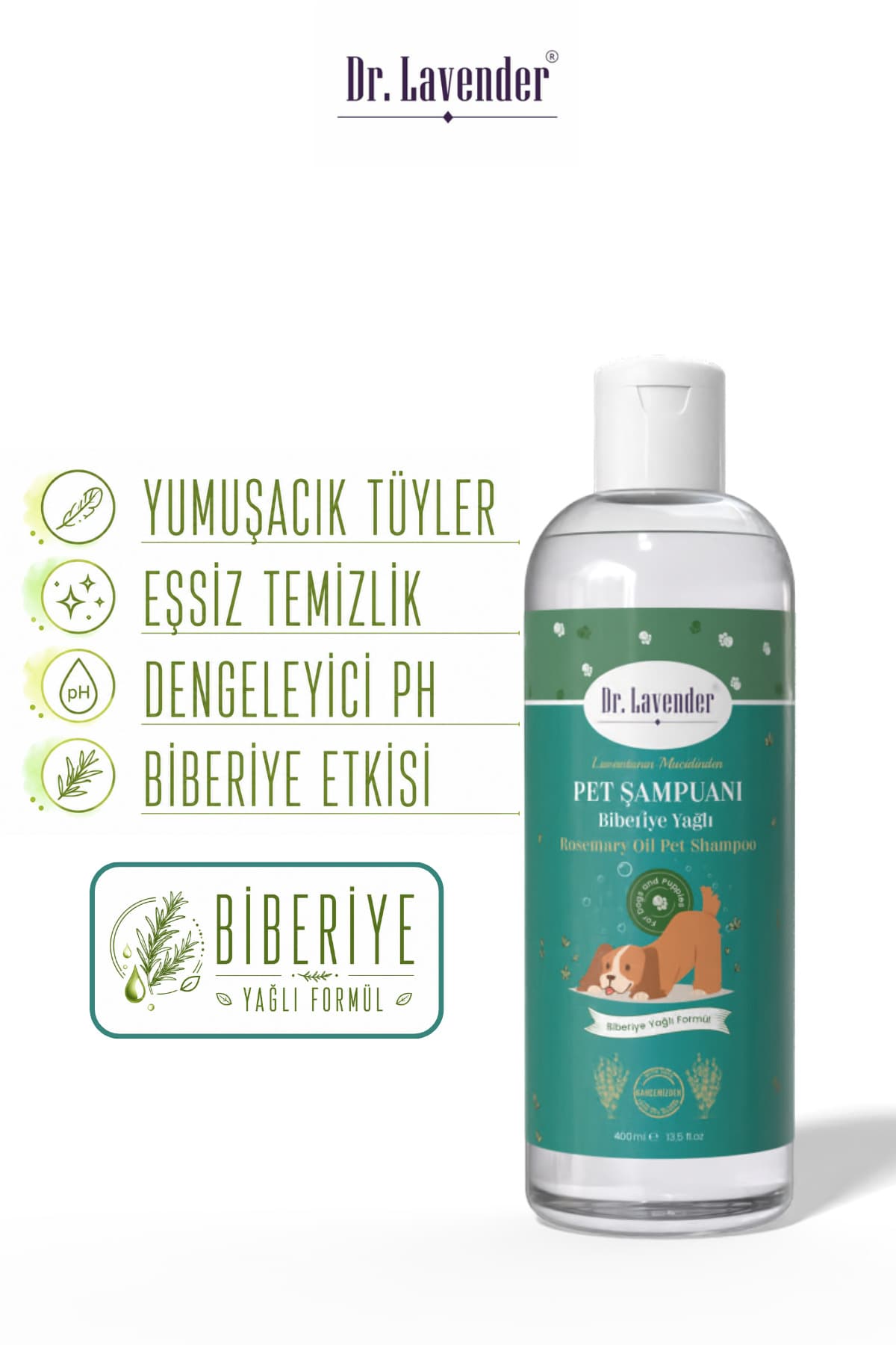 Dr.Lavender Biberiye Yağlı Köpek Şampuanı 400 ml