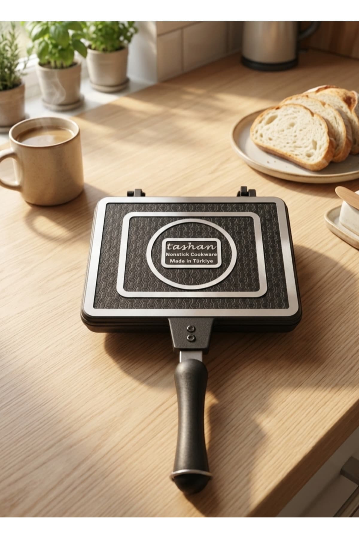 TAŞHAN Lüks Grıll Tost Makinası Ocak Üstü Iç Ve Dış Granit Tost Makinesi