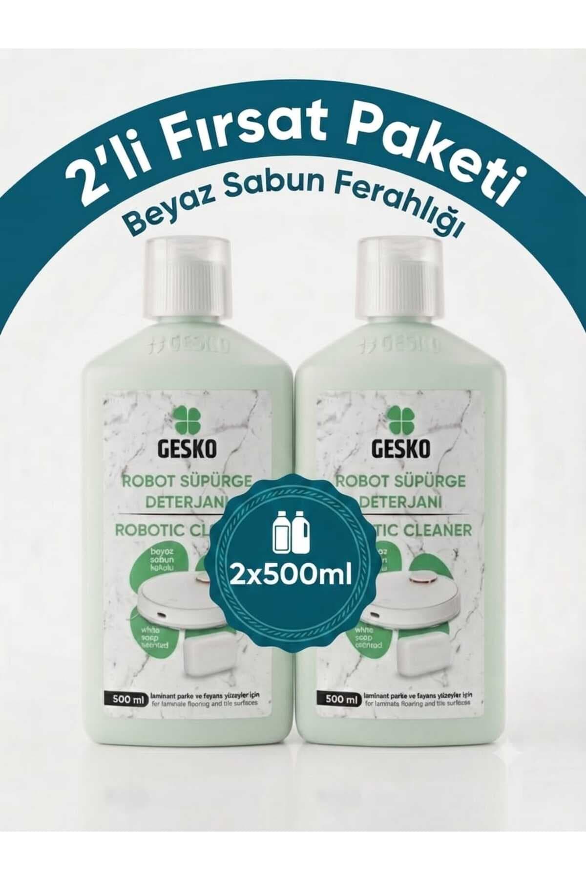Gesko Robot Süpürge Deterjanı Beyaz Sabun Kokulu (2x500 ml )