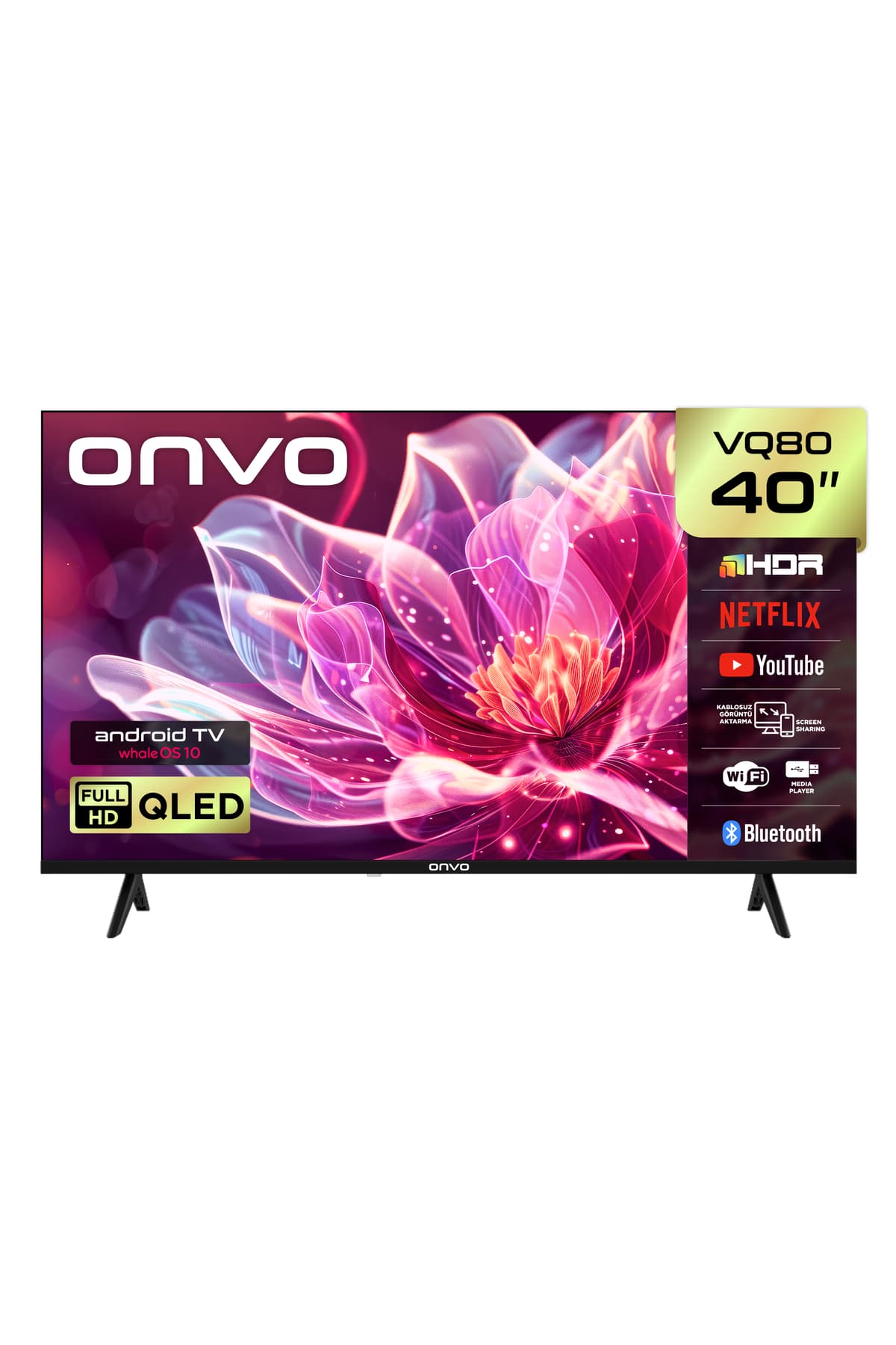 ONVO 40VQ80F3FA 40'' 102 Ekran Uydu Alıcılı Full Hd Whaleos QLED Tv