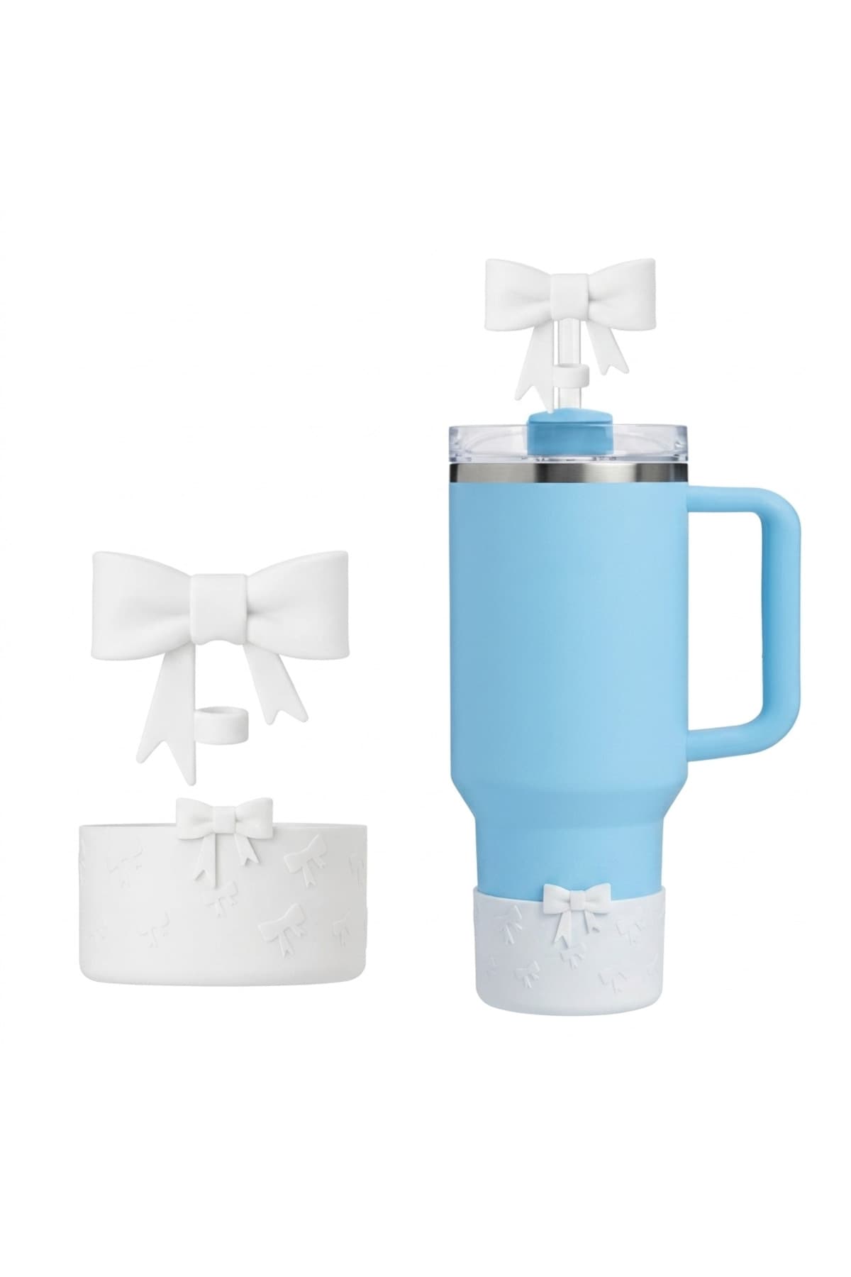 Yenigeldi Stanly Quencher Termos Uyumlu Aksesuar Seti (Fiyonk Tıpa +Fiyonk Taban) Pipet Koruyucu Kılıf/ Pipet Tıpası