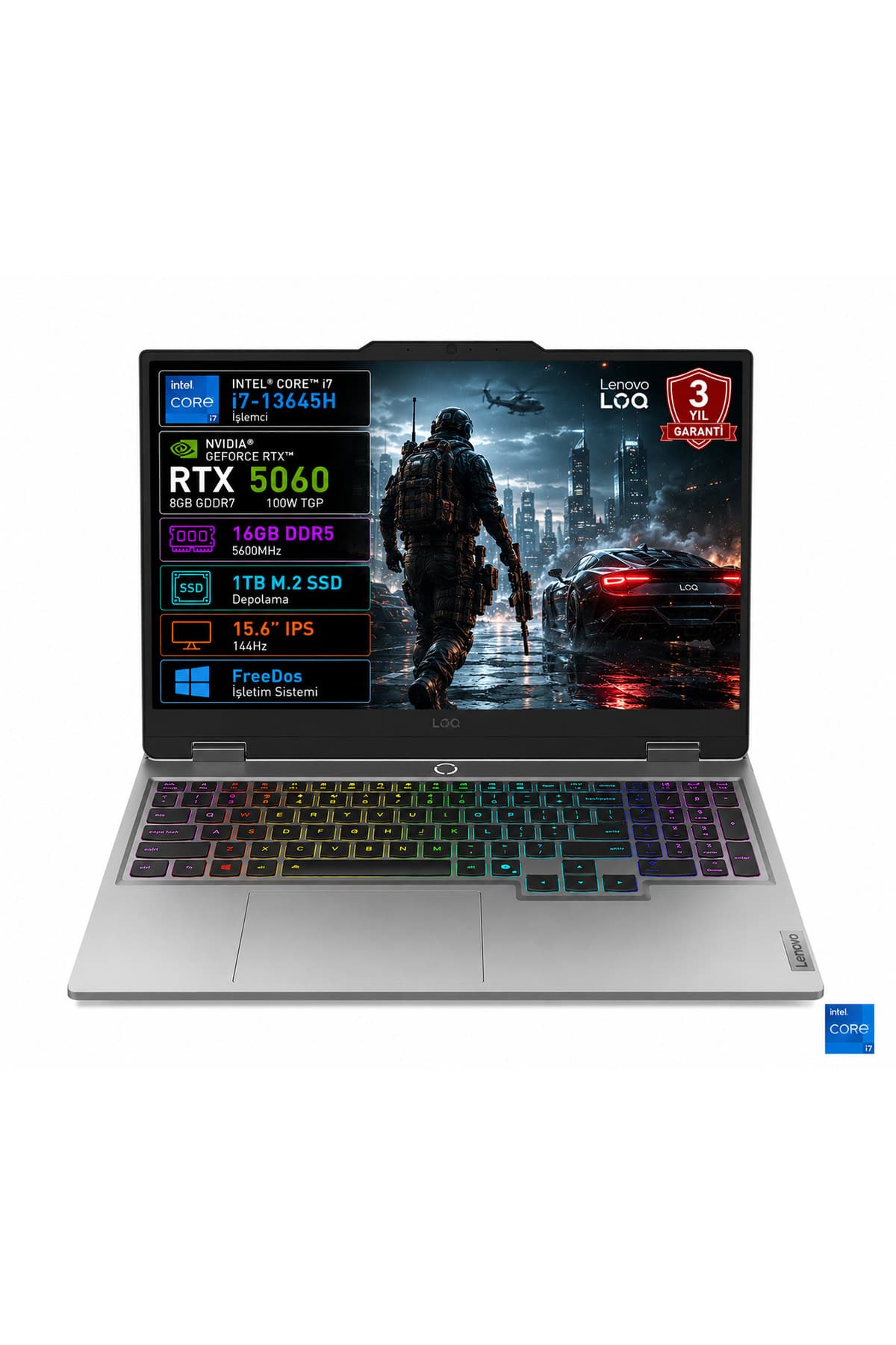 LENOVO LOQ i7-13645HX 16GB 1TB SSD 15.6" FHD 144Hz RTX 5060 8GB GDDR7 FreeDOS 83JE01BETR