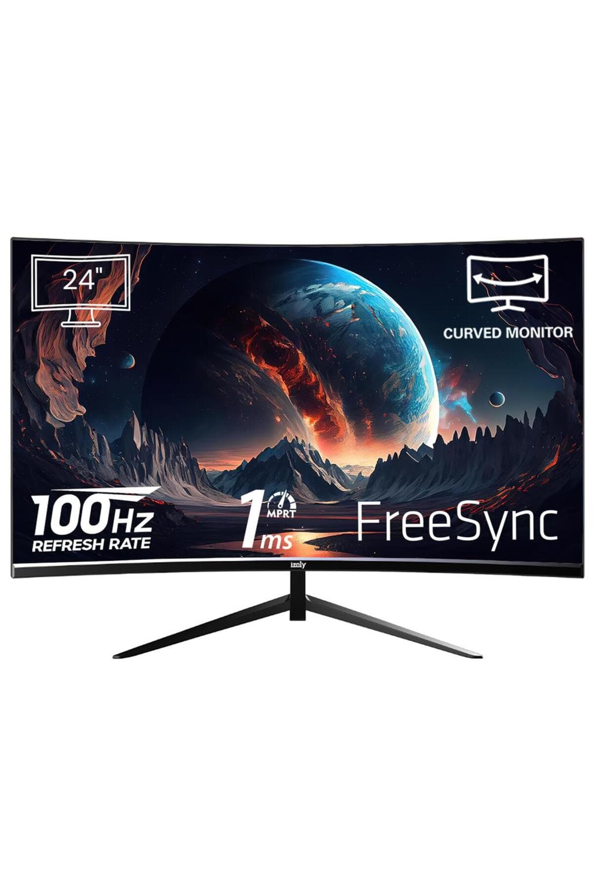 IZOLY Vortex 2456 24" 100Hz 1 Ms FHD 16.7M LED CURVED MONİTÖR (VGA+HDMI)