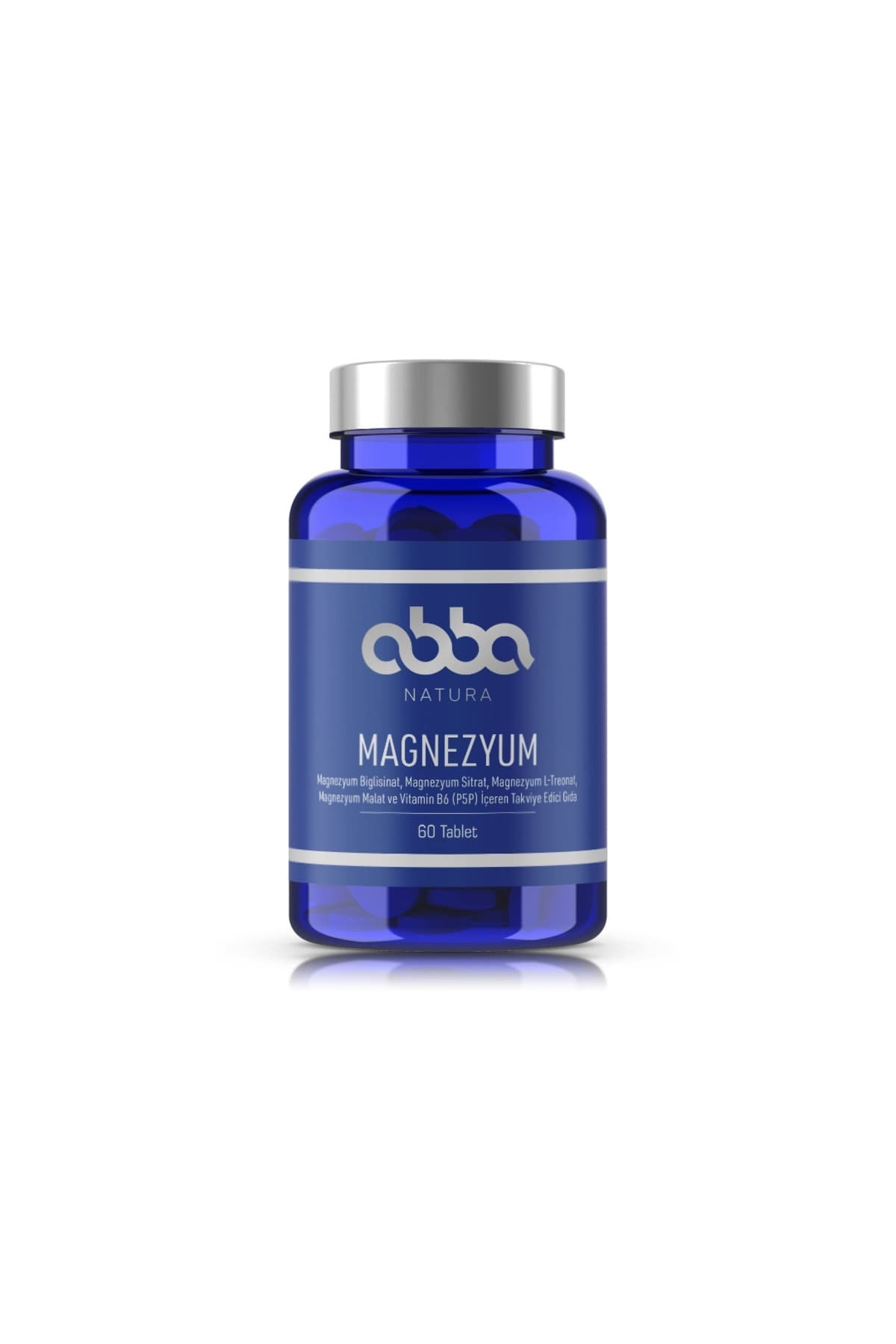 abba natura Abbanatura Magnezyum 60 Tablet - Magnezyum Bisglisinat Magnezyum Sitrat Magnezyum Malat Maglenyum L-Treonat ve Vitamin B5 (P5P) içeren Takviye Edici Gıda