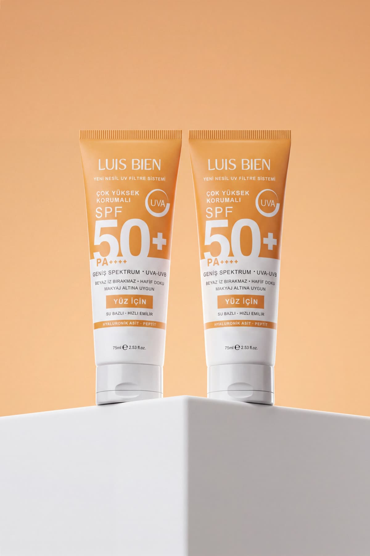 Luis Bien X Anıl Güler Su Bazlı Yüz Güneş Kremi Spf 50+ Pa++++ 75 ml X 2 Adet - Hızlı Emilen, Beyaz İz Bırakmayan