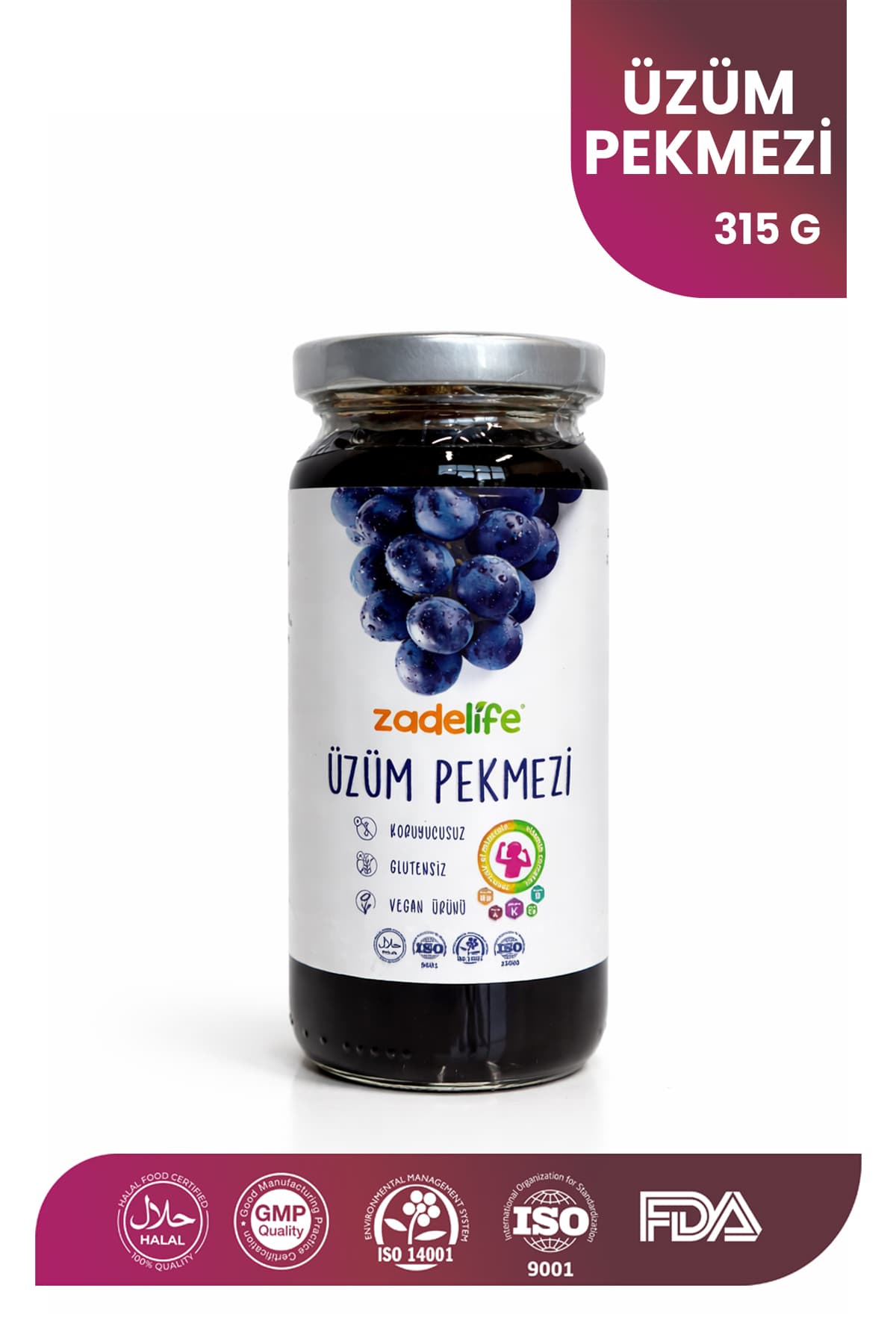 zadelife Üzüm Pekmezi Net 315 gr Analizli