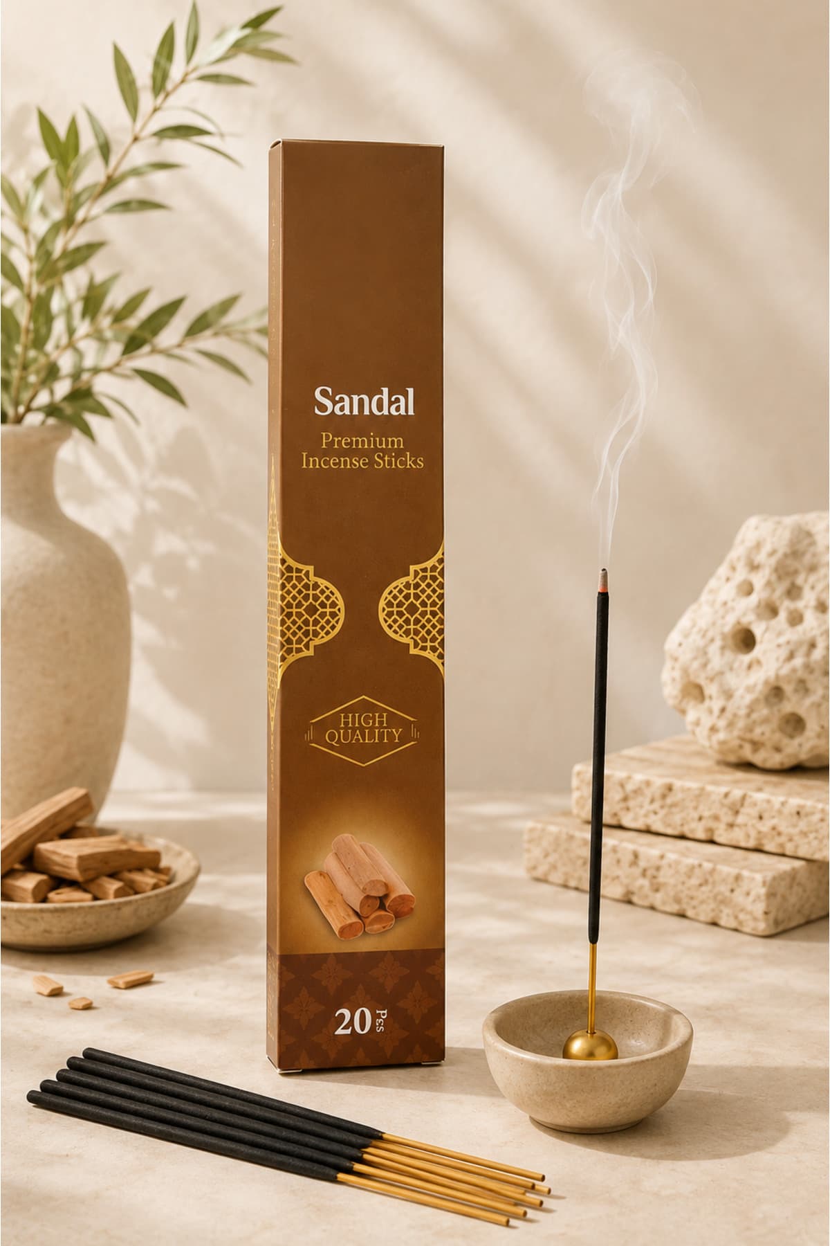 OrdoVeni Sandal Kokulu Çubuk Tütsü | Kalıcı Oda Kokusu | Premium Aromatik Tütsü | Ev, Ofis, Yoga ve Meditasyon İçin