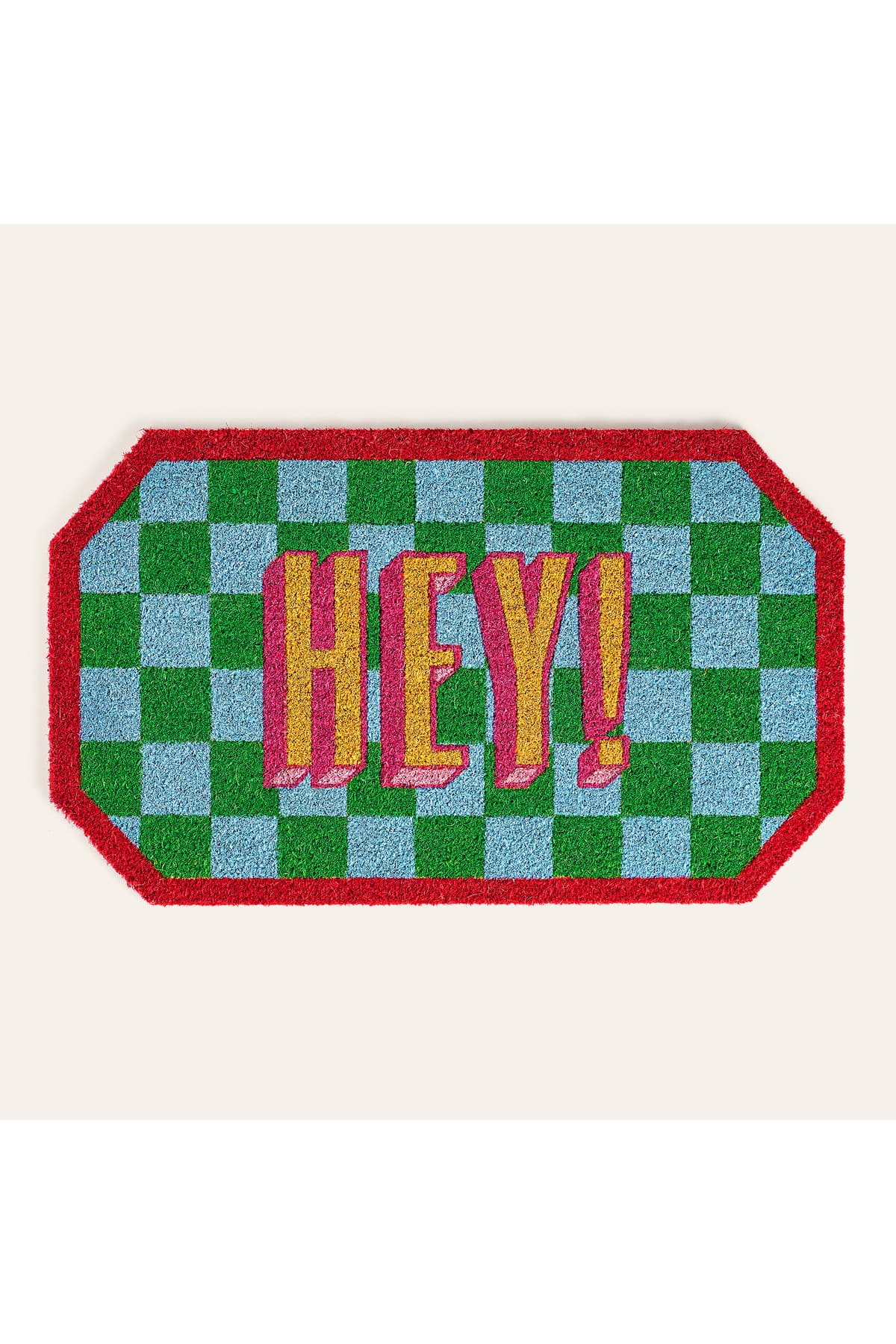 Zsa Zsa Zsu Kerala Mavi - Yeşil Coir Kapı Önü Paspası 45x75 Cm