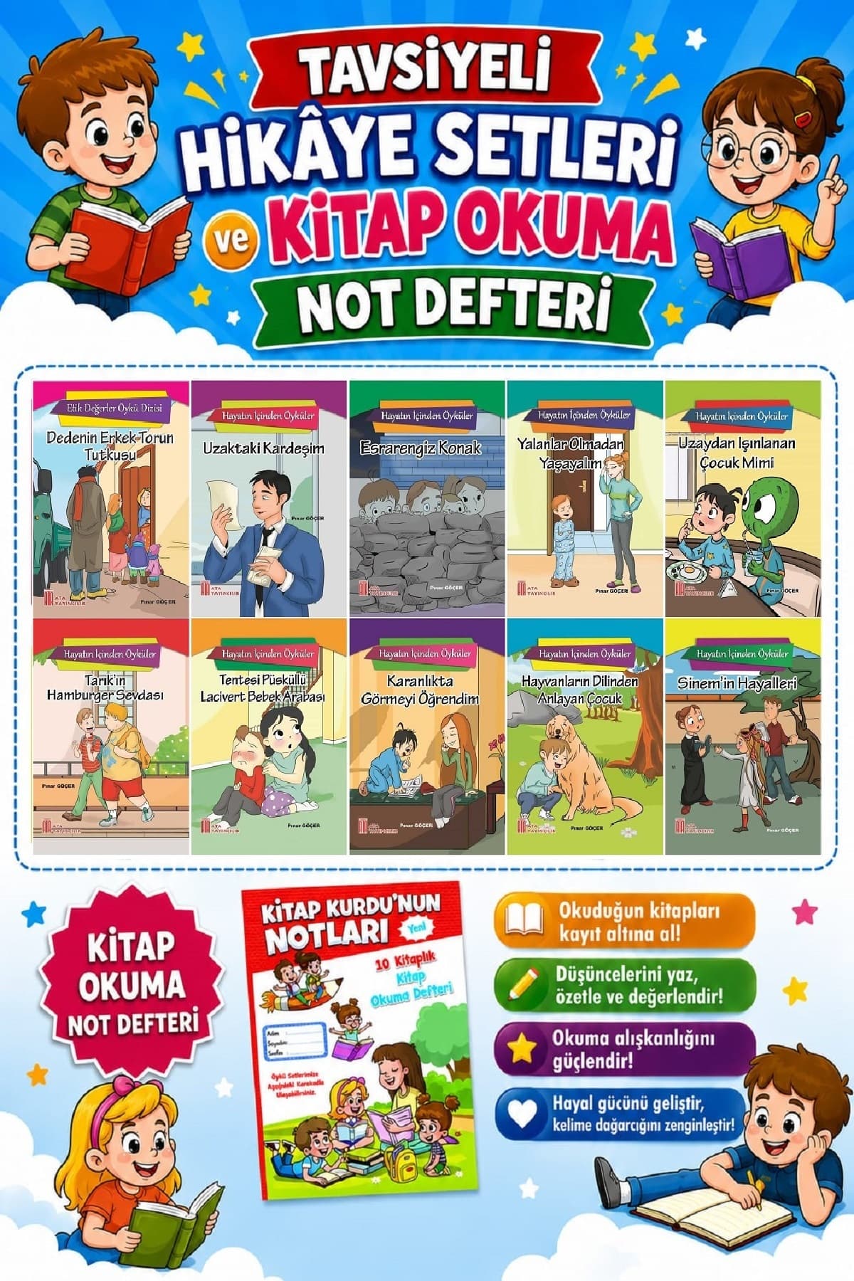 Ata Yayıncılık Ata 3.sınıflar Için Hayatın Içinden Öykü Dizisi+kitap Okuma Not Defteri