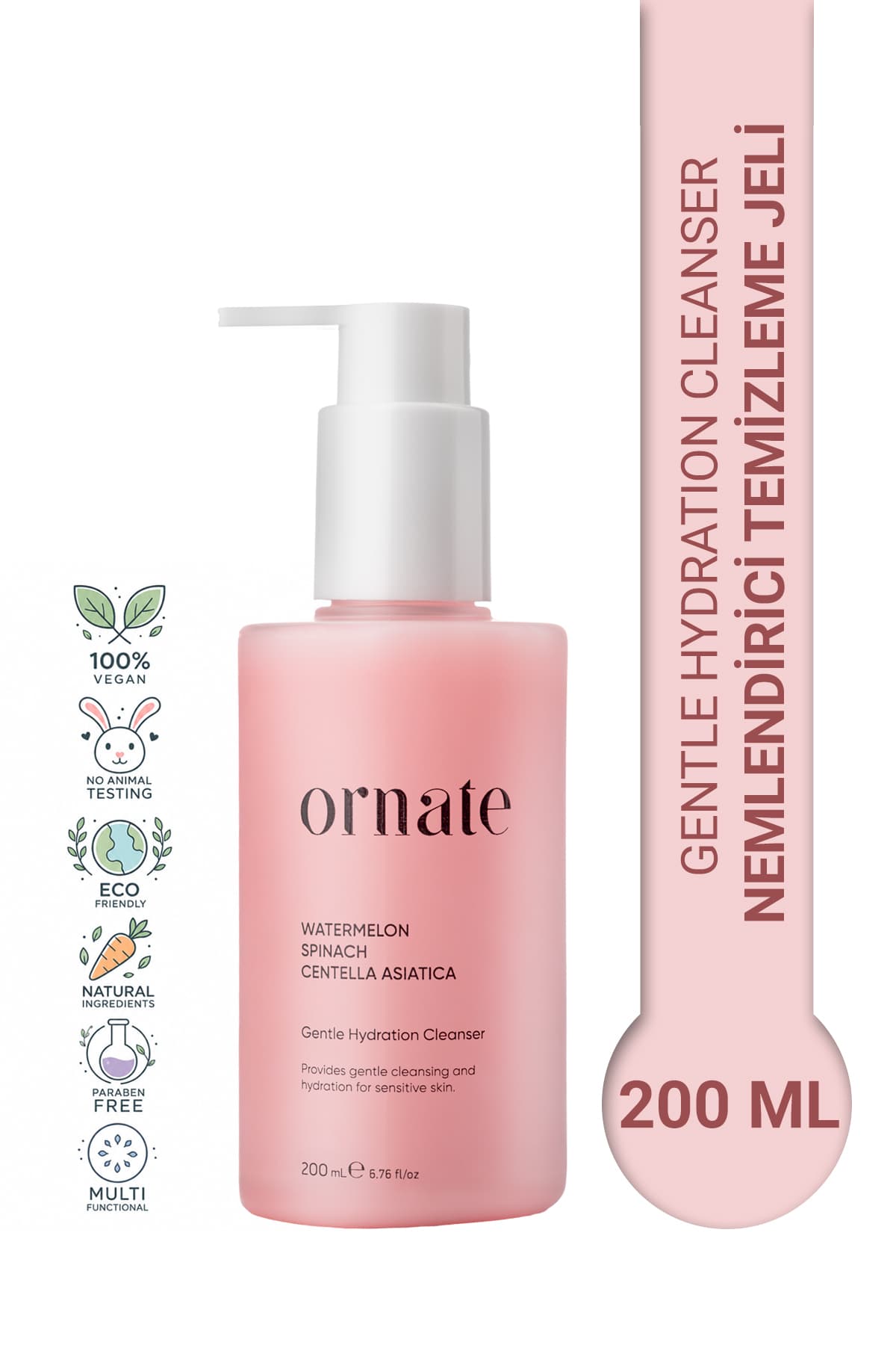 ORNATE Tüm Ciltler Için Nemlendirici Yüz Temizleme Jeli 200 ml