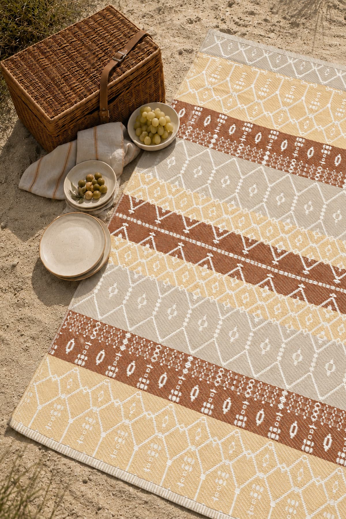 Livset Home Plastik Hasır Piknik Kamp Plaj Havuz Karavan Bahçe Hasırı Mat Balkon Veranda Mutfak Halı Kilim Yolluk