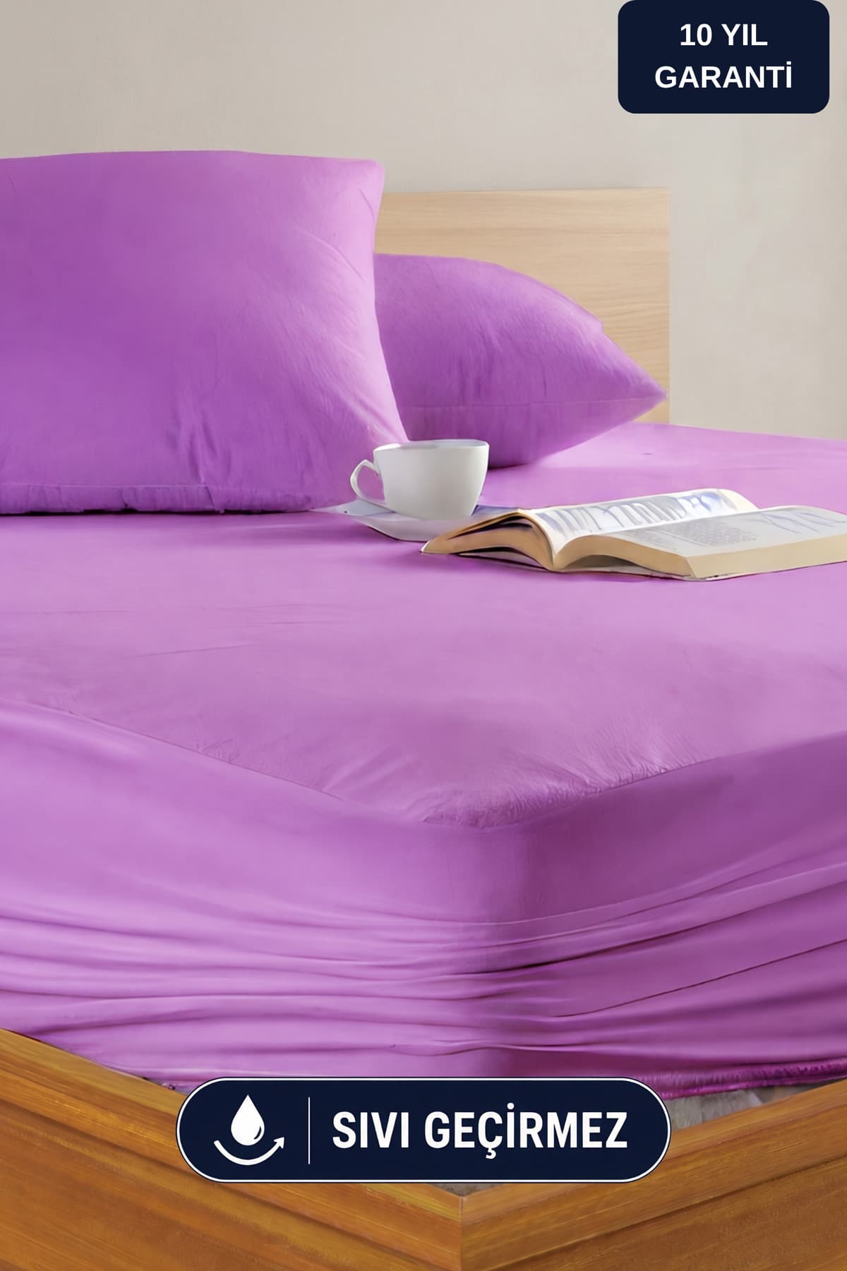 Formeya Classic Lila Mikro Fitted Full Kenar Su Sıvı Geçirmez Yatak Koruyucu Alez-Tek-Çift Battal Boy Alez