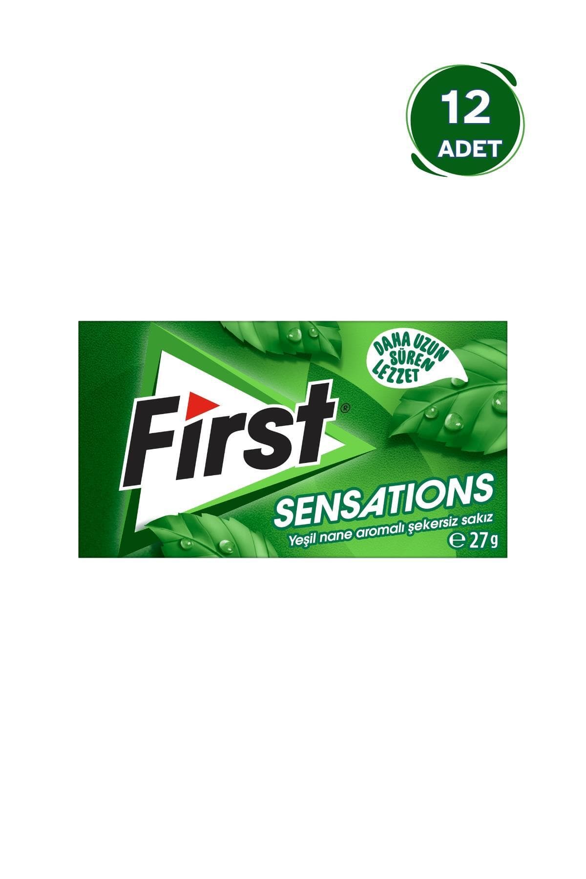 First Sensations Yeşil Nane Aromalı Şekersiz Sakız 27g - 12 Adet