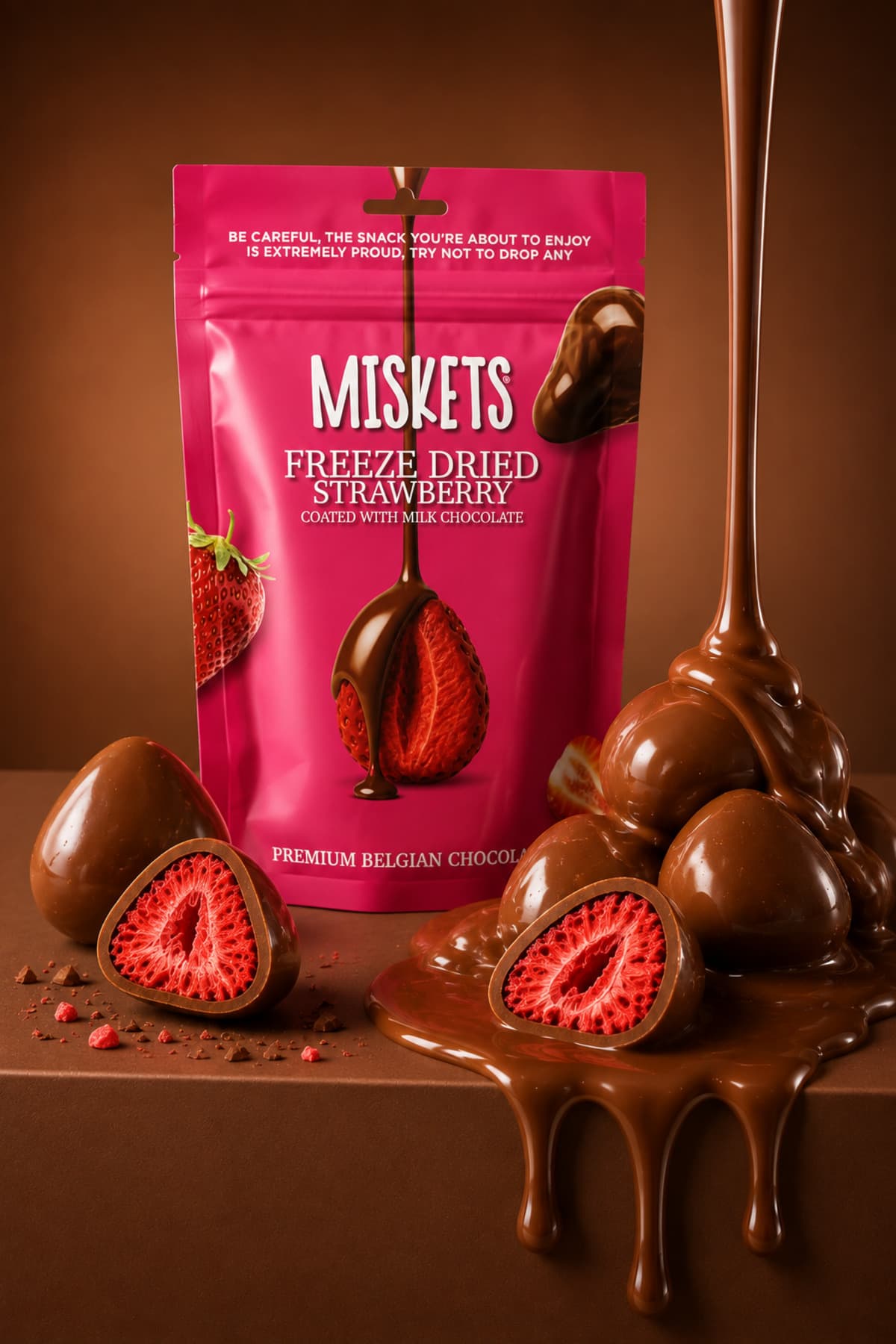 Miskets Sütlü Çikolata Kaplamalı Çilek 80 gr