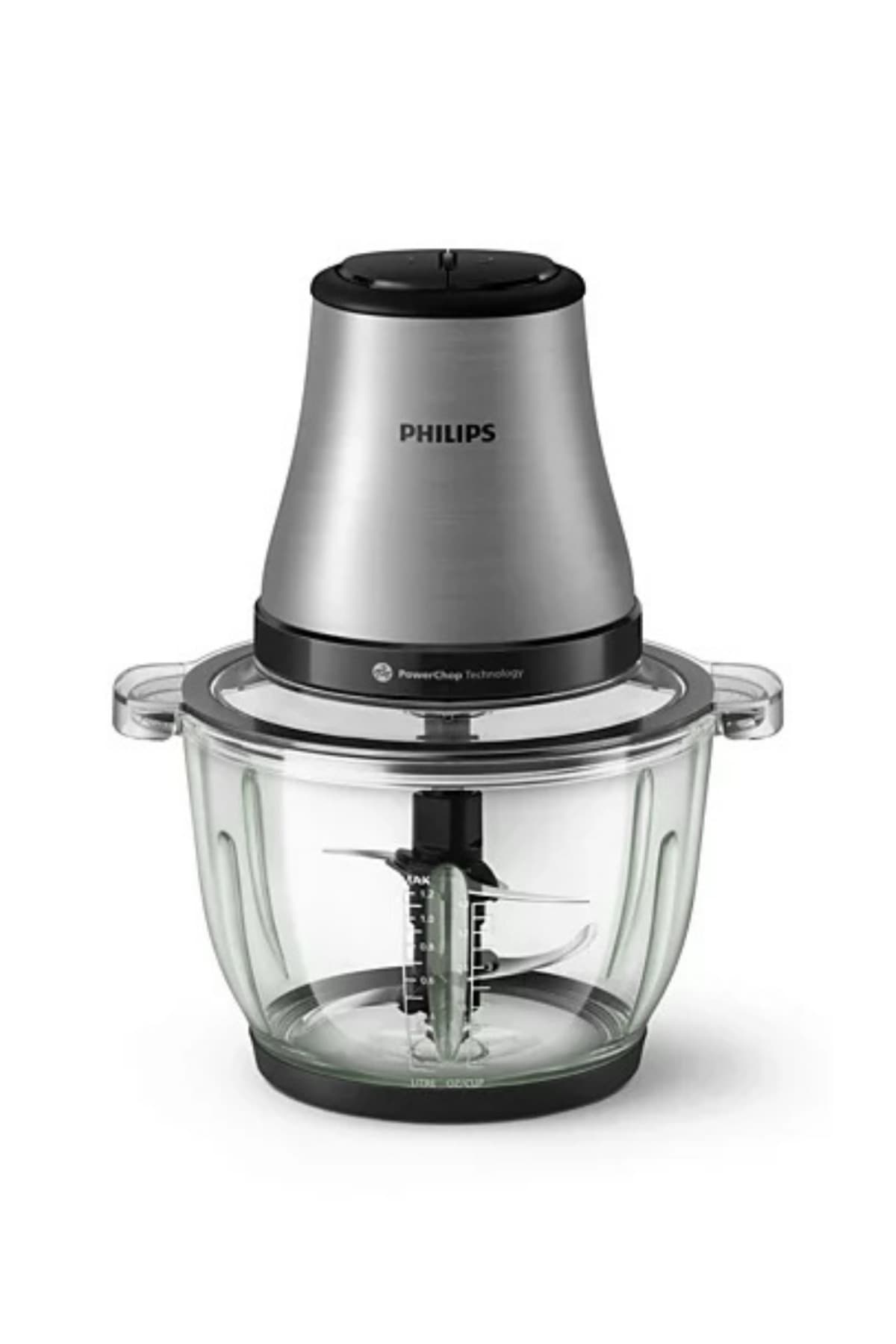 Philips HR1503/00 3000 Serisi Cam Hazneli Doğrayıcı Metalik Gri