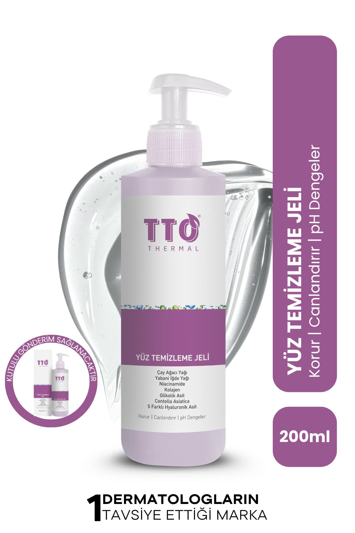 TTO Yüz Temizleme Jeli Akneye ve Kızarıklığa Eğilimli Ciltler 200 ml Çay Ağacı Yağı Hassas Ciltler