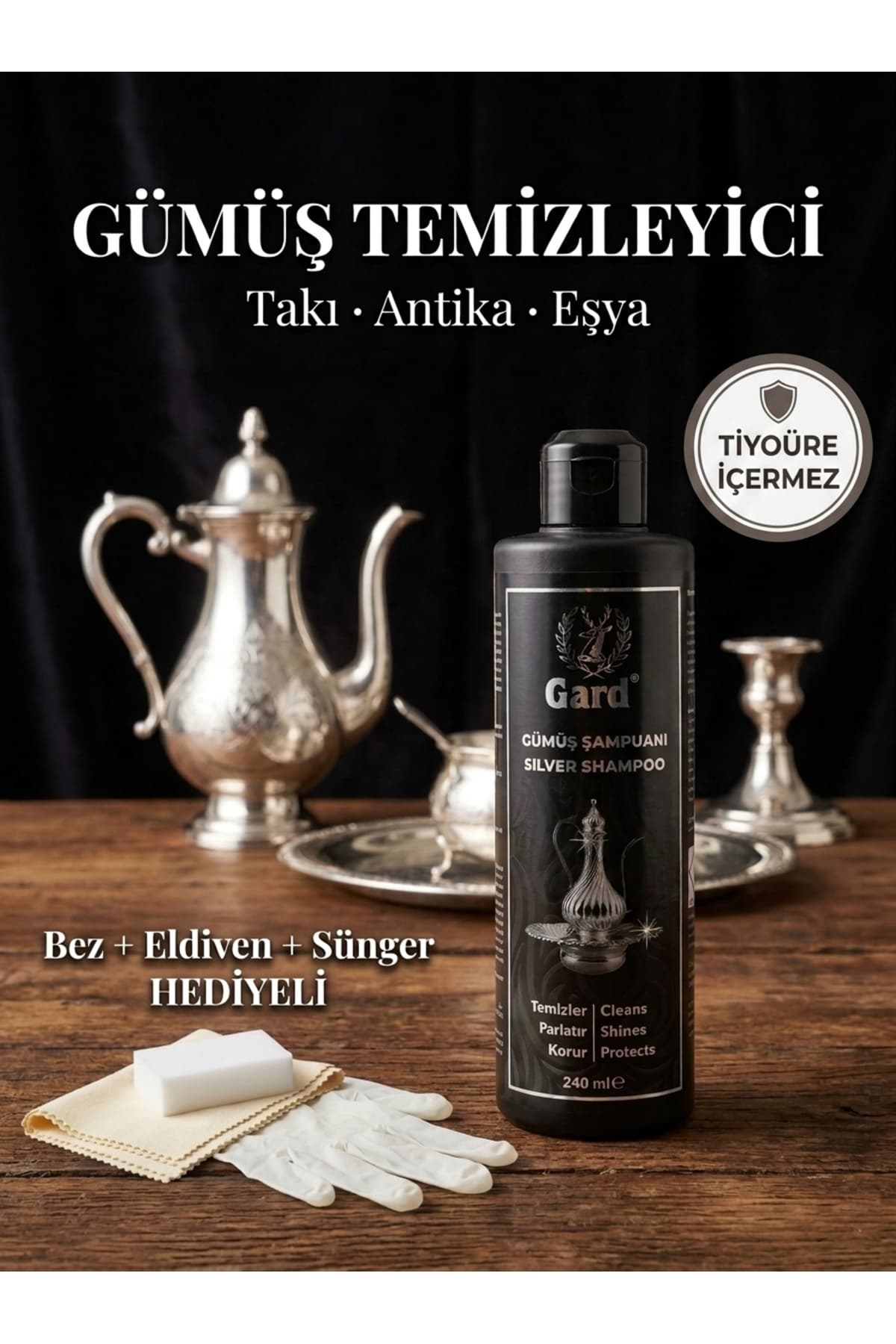 Gard Gümüş Şampuanı 240 ml - Kararan Gümüş Takı, Bijuteri ve Eşya Temizleme Bakım