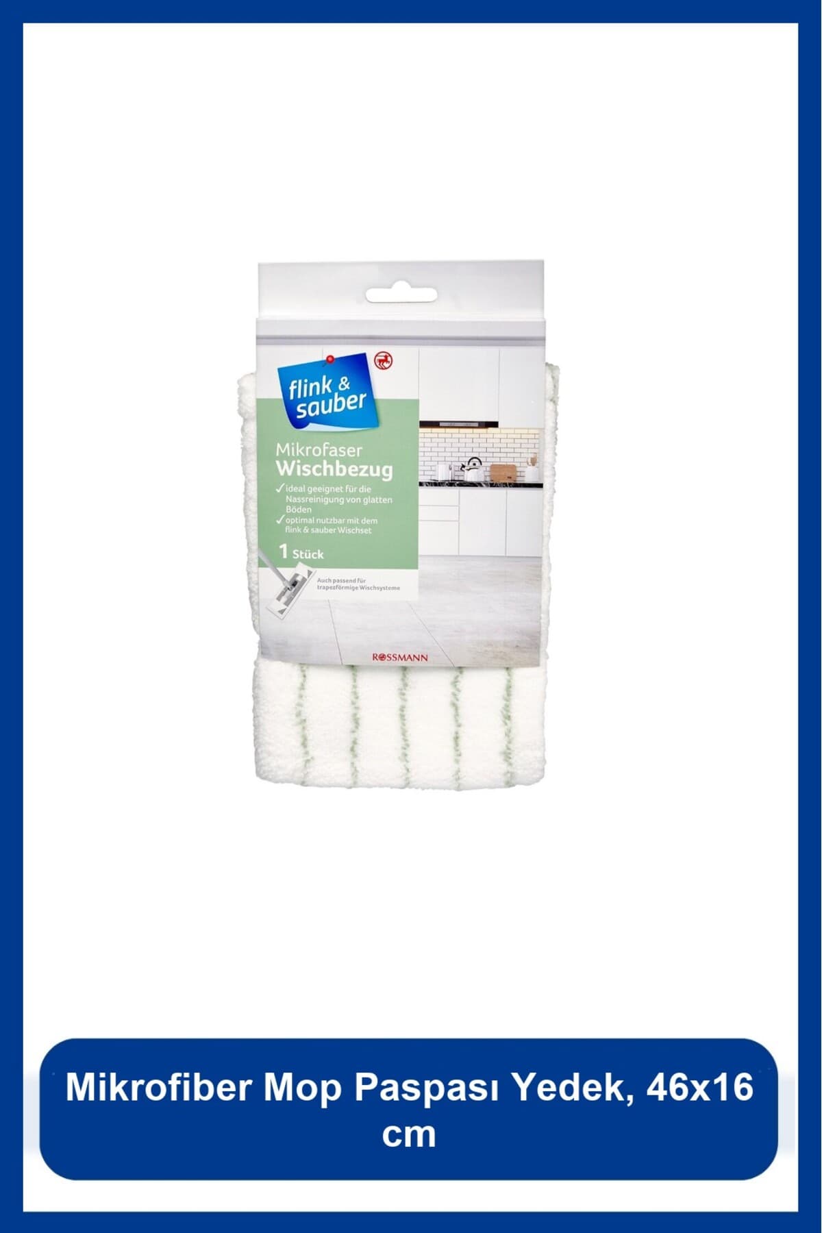 Flink Sauber Mikrofiber Mop Paspası Yedek, 46x16 cm