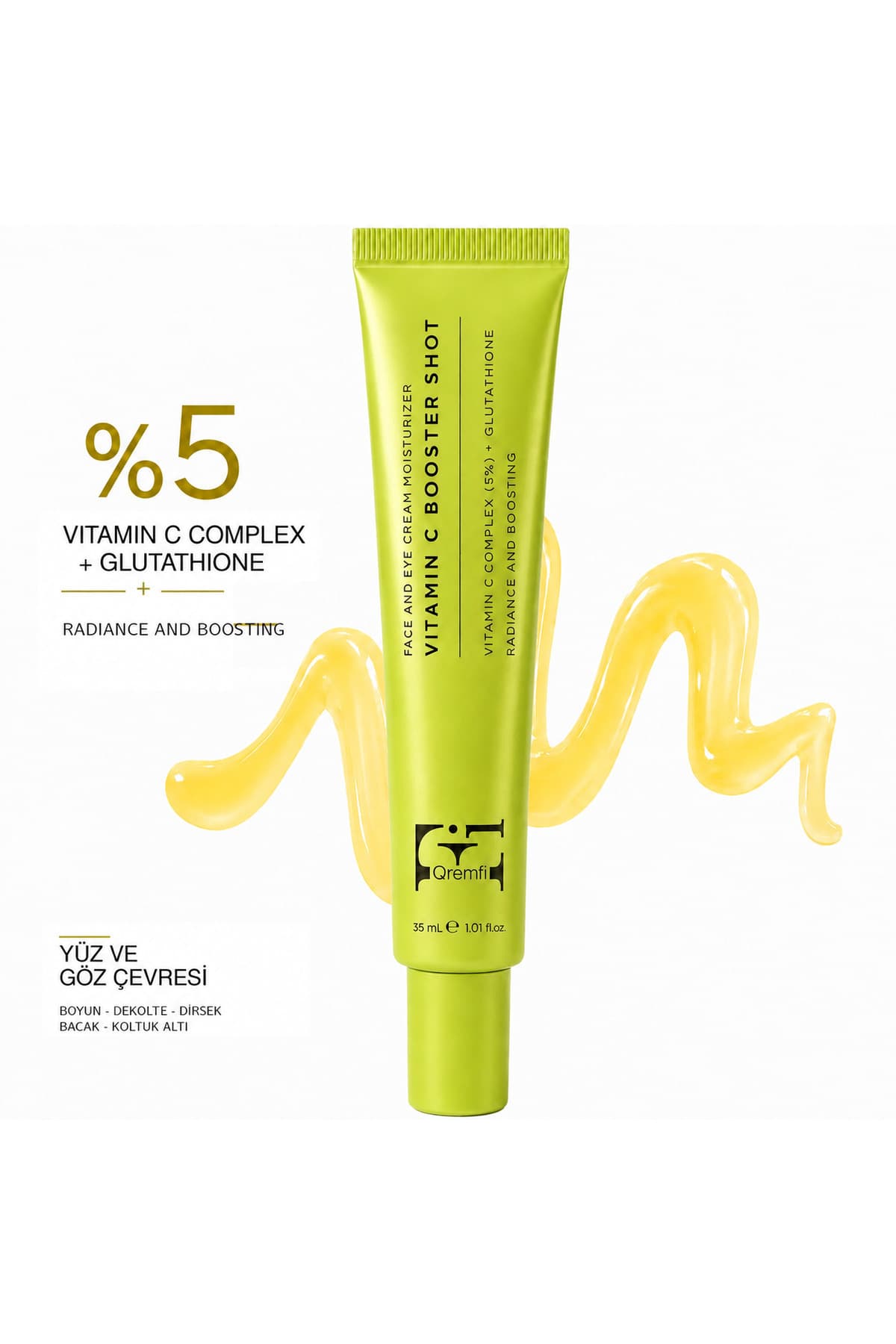 Qremfi Vitamin C Complex %5 + Glutathione Booster Shot 35 ml Yüz ve Göz Çevresi Işıltı Bakımı