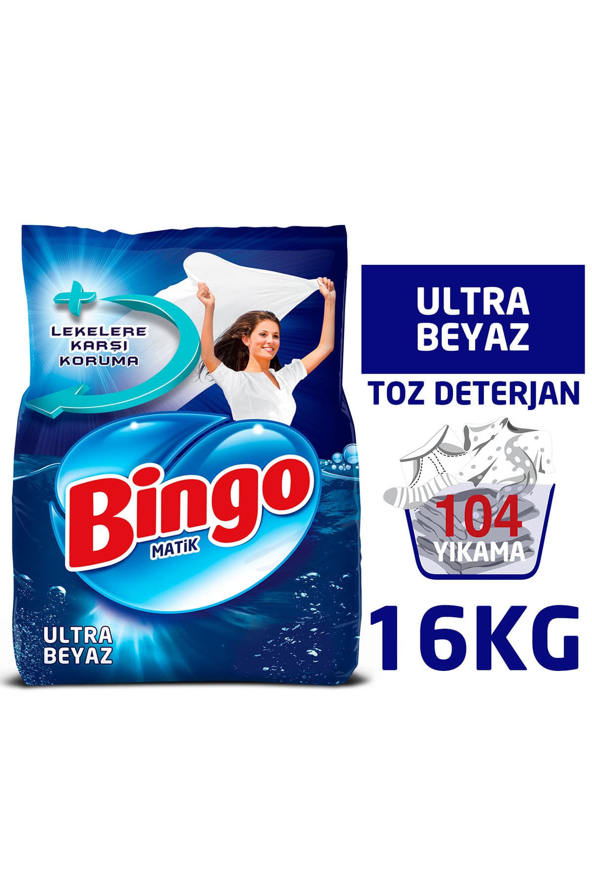 Bingo Matik Toz Çamaşır Deterjanı 4 kg Ultra Beyaz 4'lü