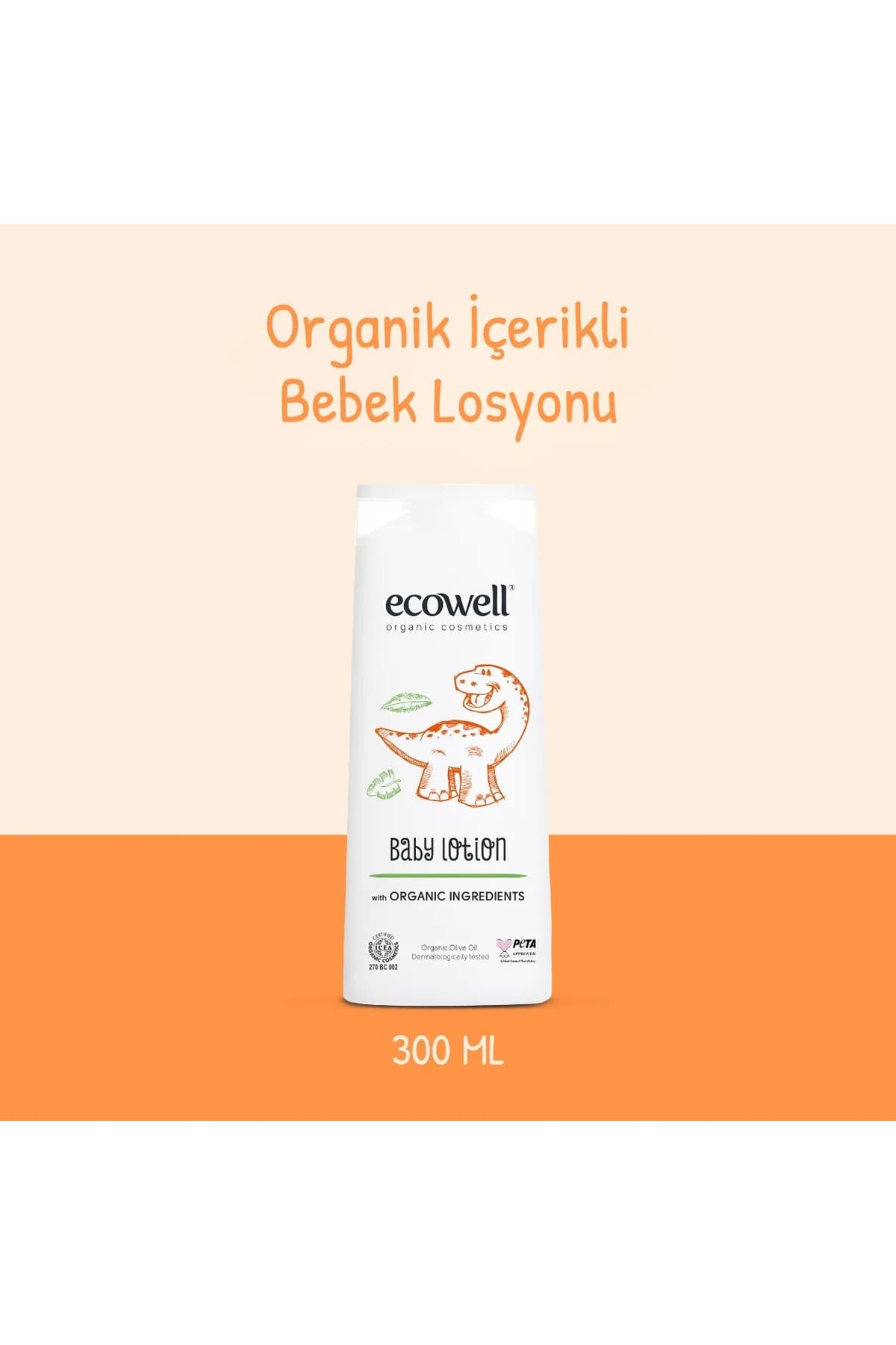 Ecowell Bebek Yüz Ve Vücut Losyonu, Organik İçerikli & Vegan, Nemlendirici Bebe Kremi, 300ml