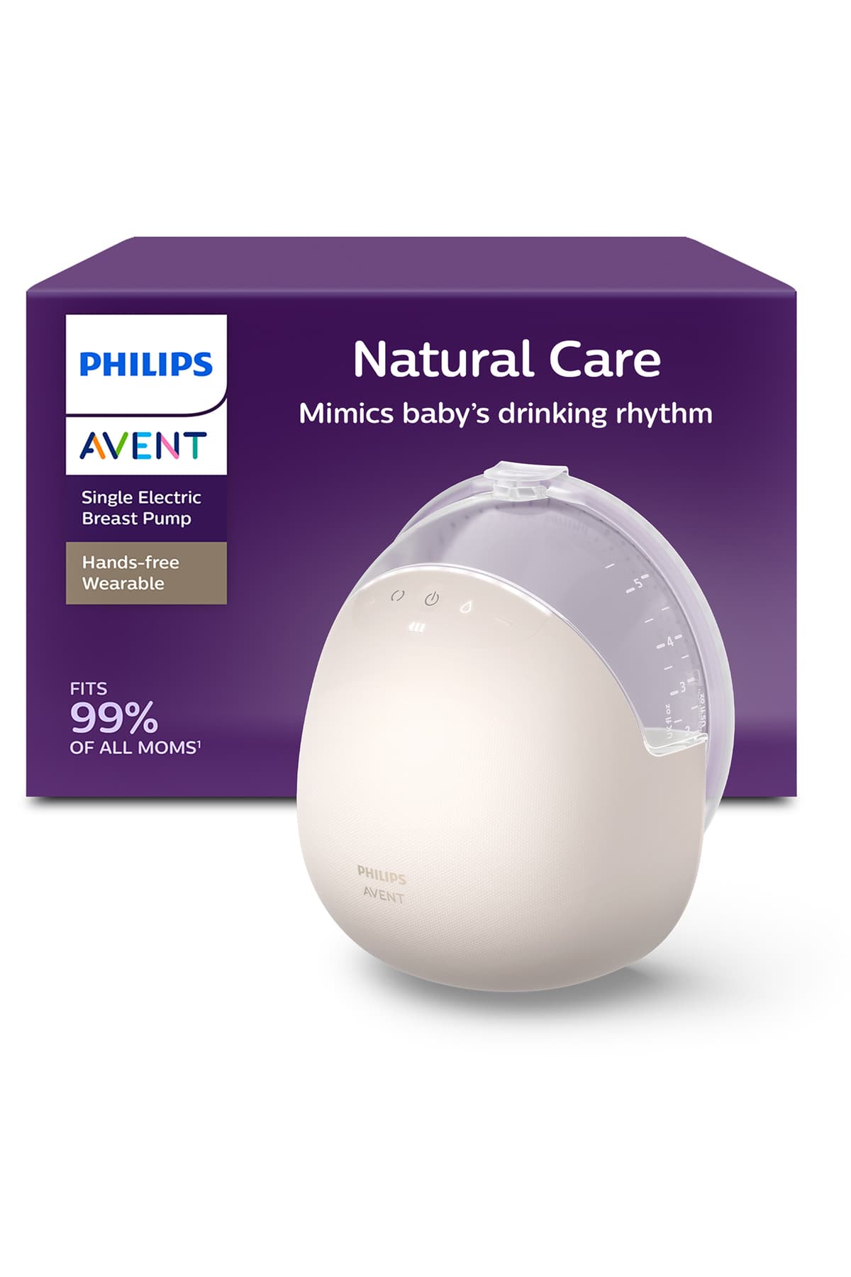 Philips Avent Giyilebilir Tekli Göğüs Pompası, Hastane Gücünde, Bebeğin Emme Ritminde, Skin Sense, Hassas, SCF494/11