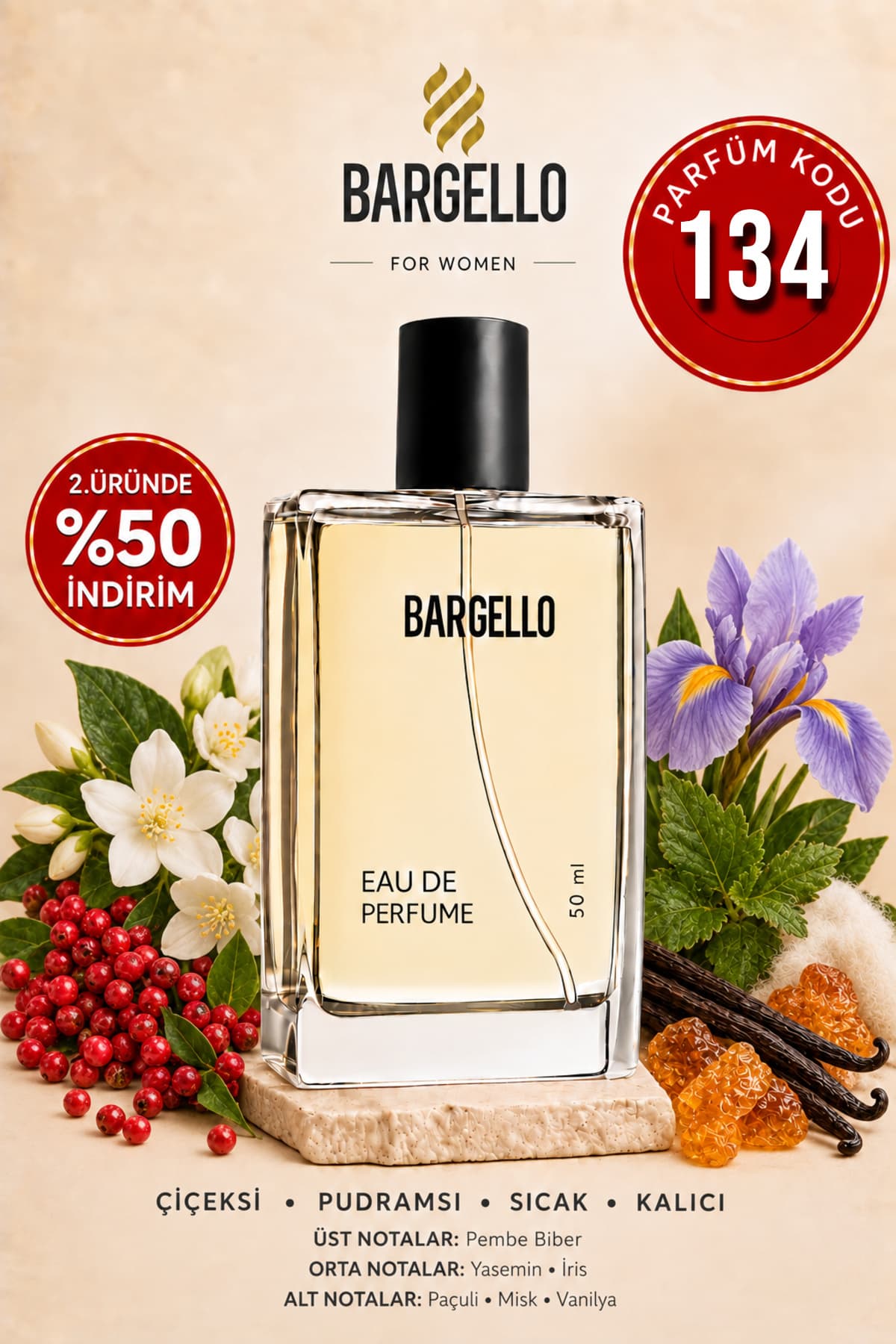 Bargello 134 Kadın 50 ml Parfüm Edp Oriental - Rsaf134