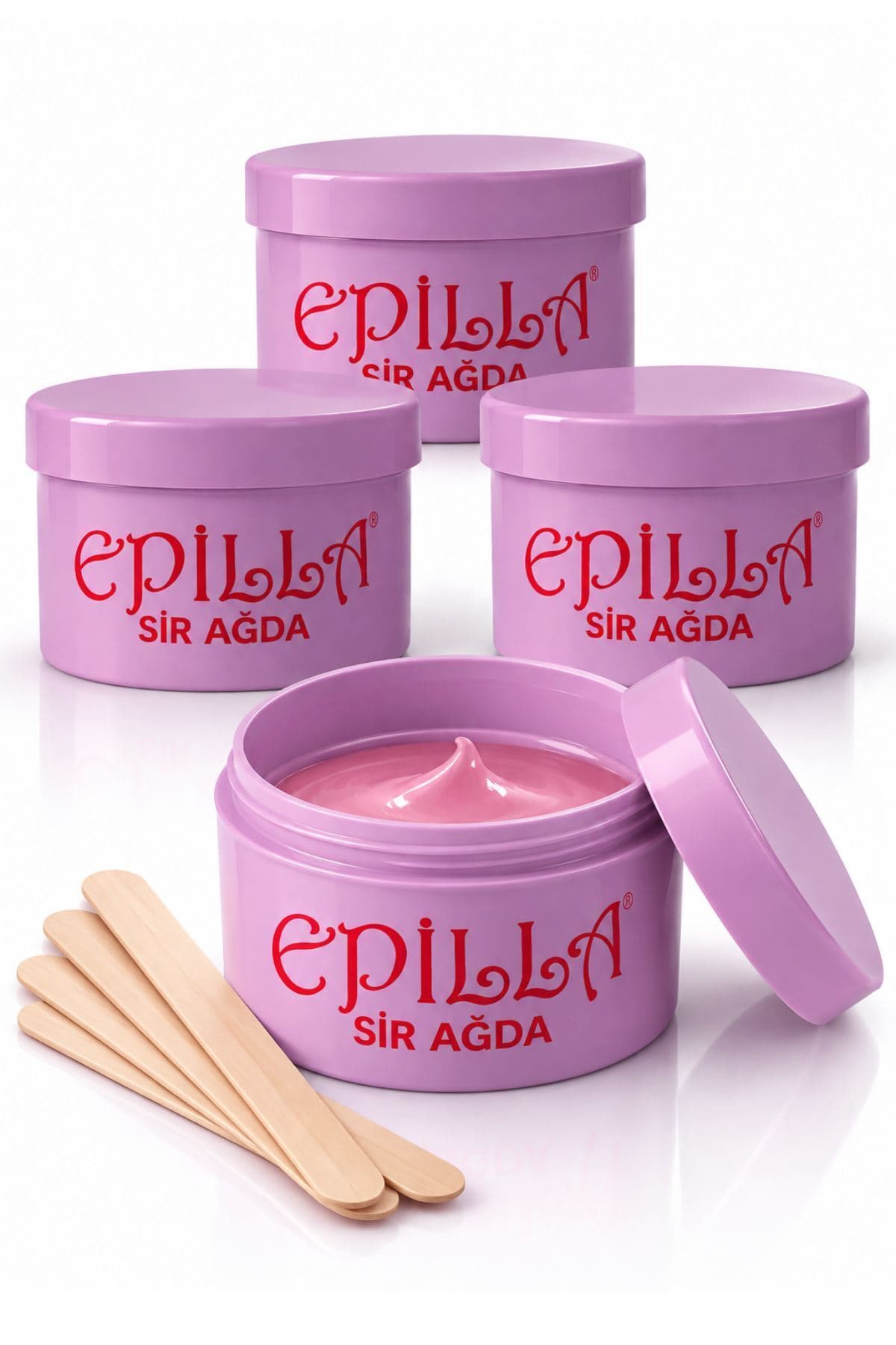 Epilla Pudralı Kutu Konserve Sir Ağda 50 ml – Hassas Ciltler İçin Profesyonel Sir Ağda-4 Adet
