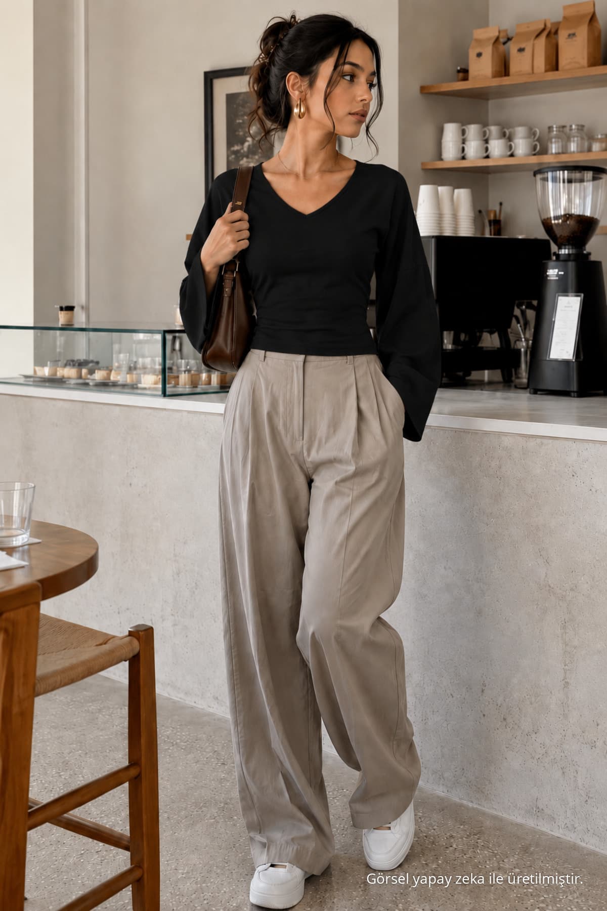 COMBİNE MİCHAİL Kadın Casual Belden Oturtma Siyah Bluz