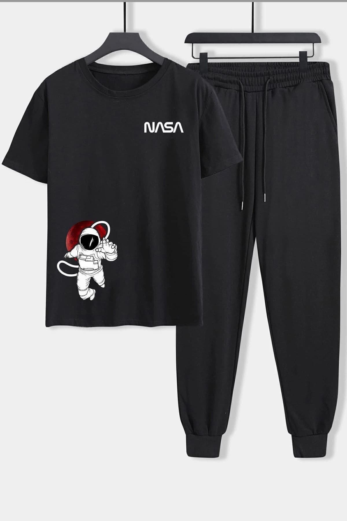 uyguntarz Unisex Nasa Baskılı 2'li Eşofman Takımı