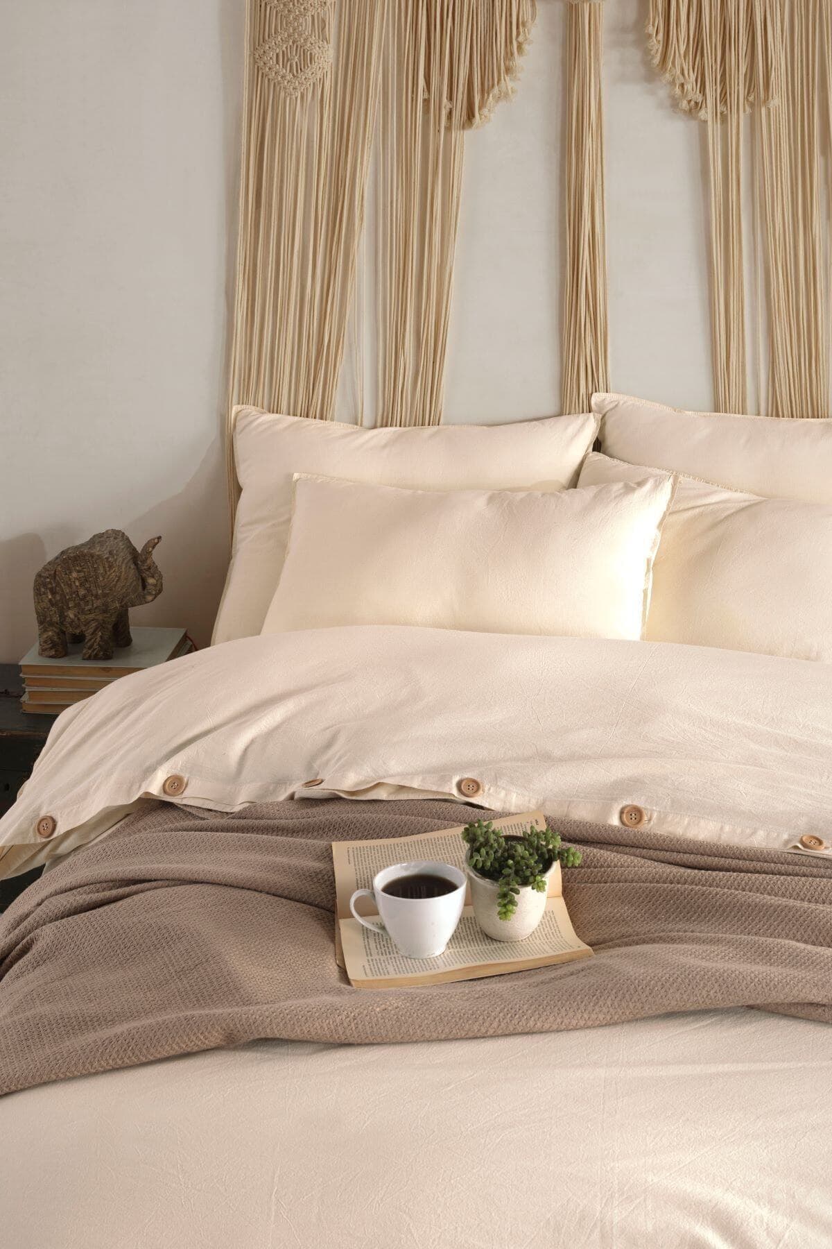 Macas Home Pure Natural %100 Pamuklu Yıkamalı Tek Kişilik Nevresim Takımı 160*220