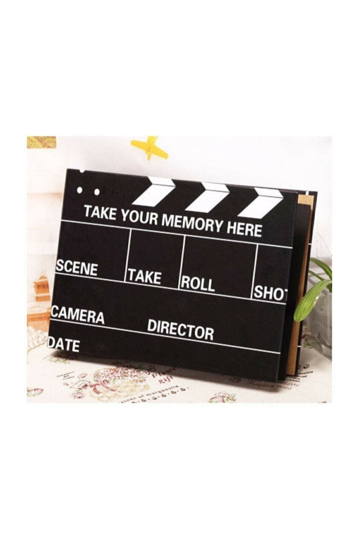 Dream Plus Sinema Klaket Tasarımlı Siyah 20 Yapraklı Fotoğraf Albümü Anı Defteri Yapıştırıcı Hediyeli