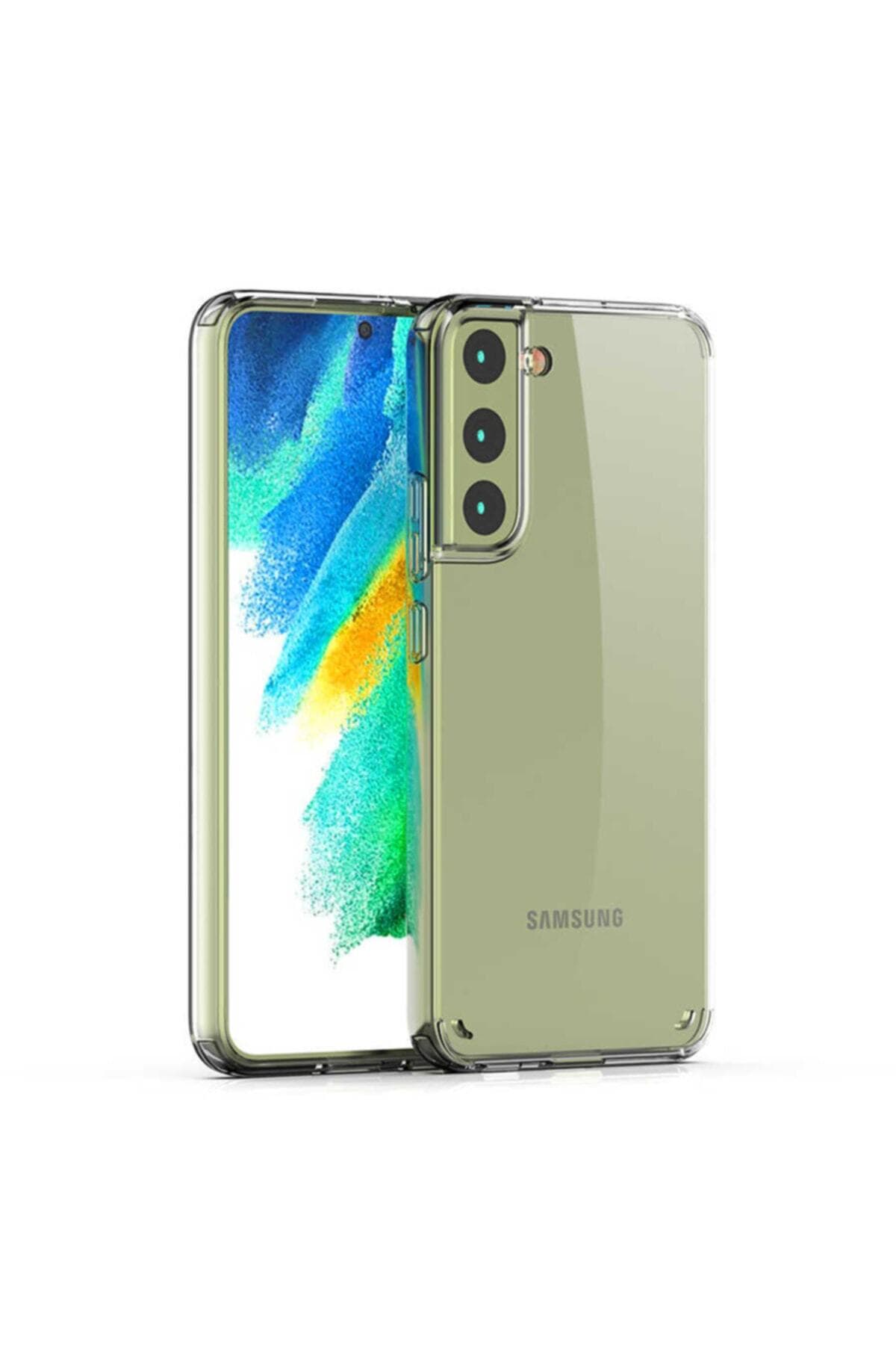 Gpack Samsung Galaxy S22 Plus Kılıf Coss Şeffaf Sert Silikon + Full Ekran Koruyucu Renksiz