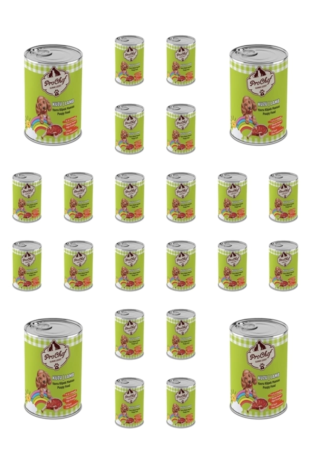 Prochef 24 Adet Yavru Kuzu Etli Kıyılmış Köpek Maması ( 415 Gr 24'lü Pro Chef Konserve Yaş Mama )