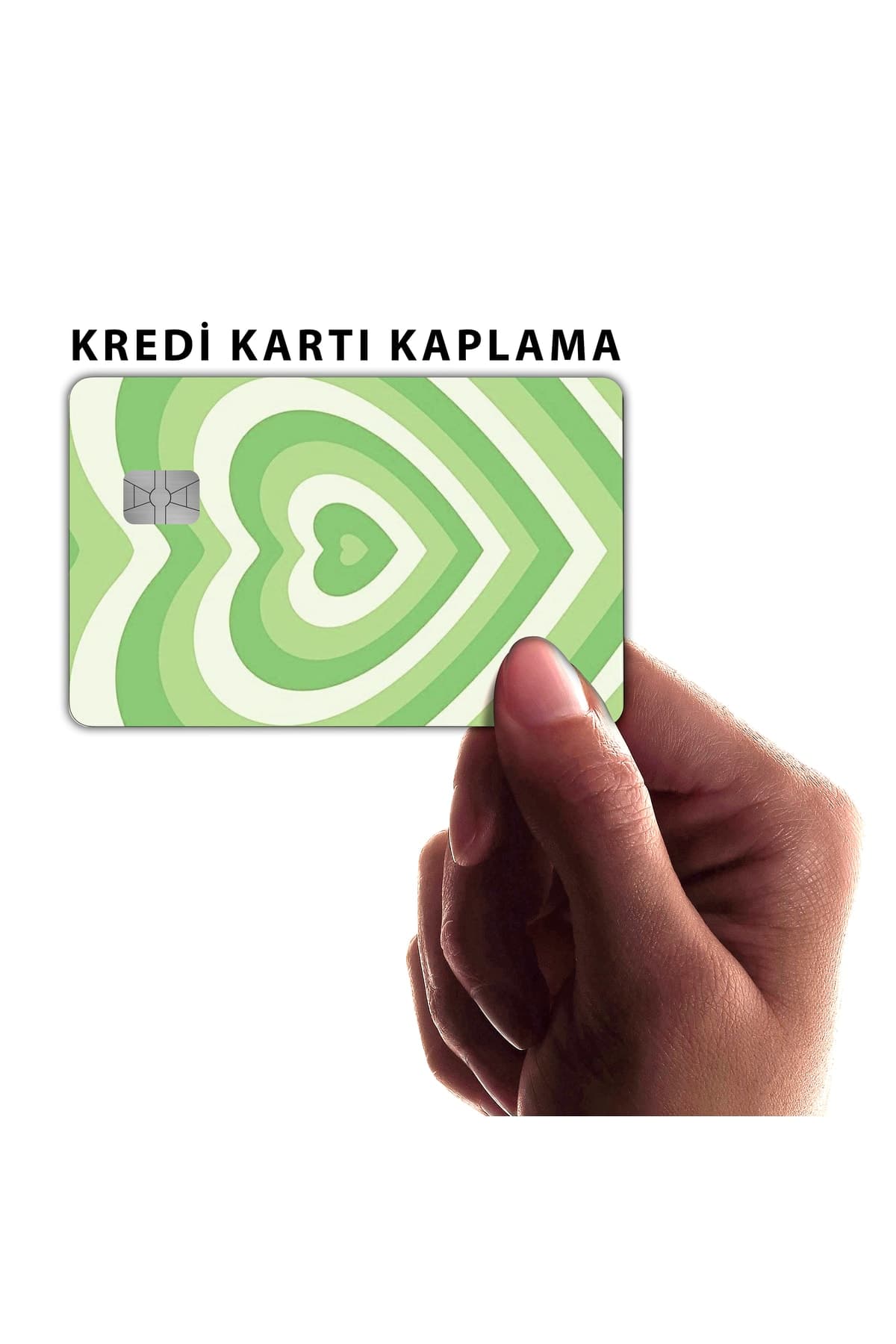 gettsticker Yeşil Kalp Kaplama Sticker Banka Kartı