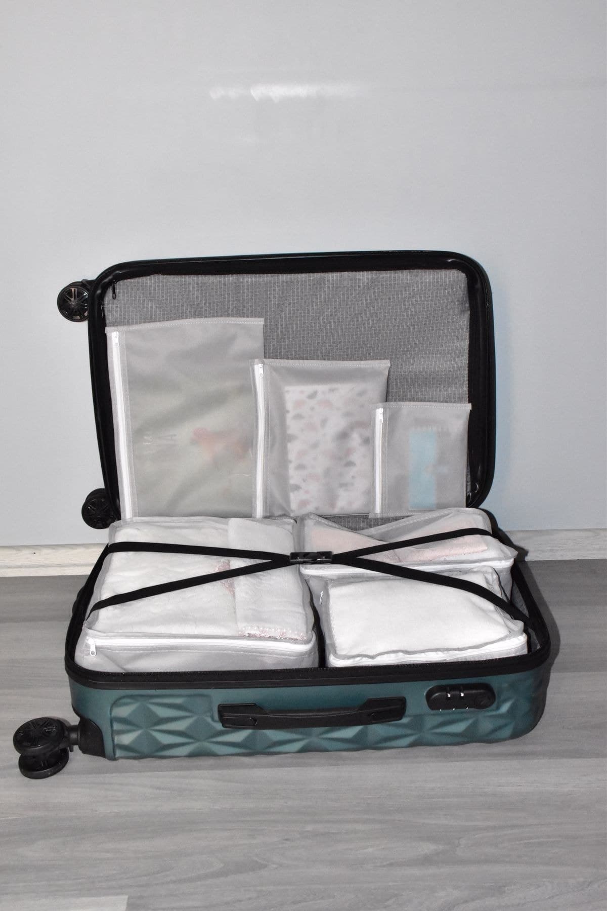 fine class 6'lı Valiz Bavul Içi Organizer Seyahat Çantası Çanta Içi Düzenleyici Organizer Set Gri