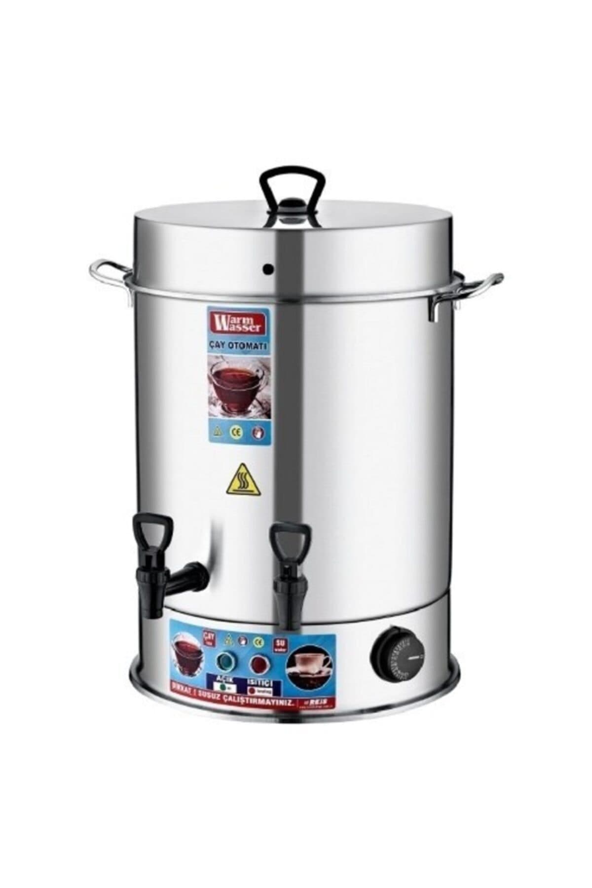WARM WASSER 250 Bardak Çelik Çay Otomatı & Çay Makinesi & Semaver 25 Litre