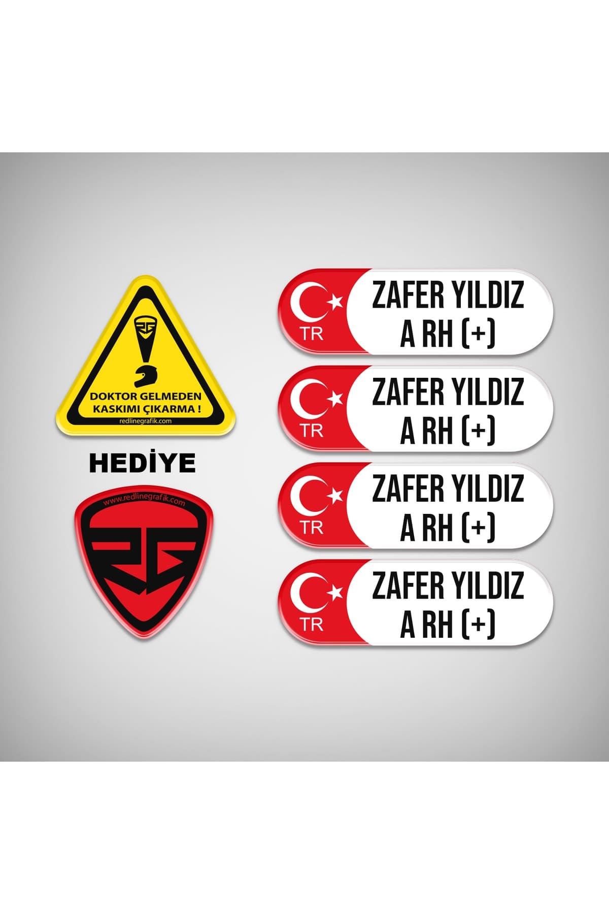 Redline Grafik Kan Grubu Kask Set Sticker Kişiye Özel Etiket Motor Bisiklet Araba