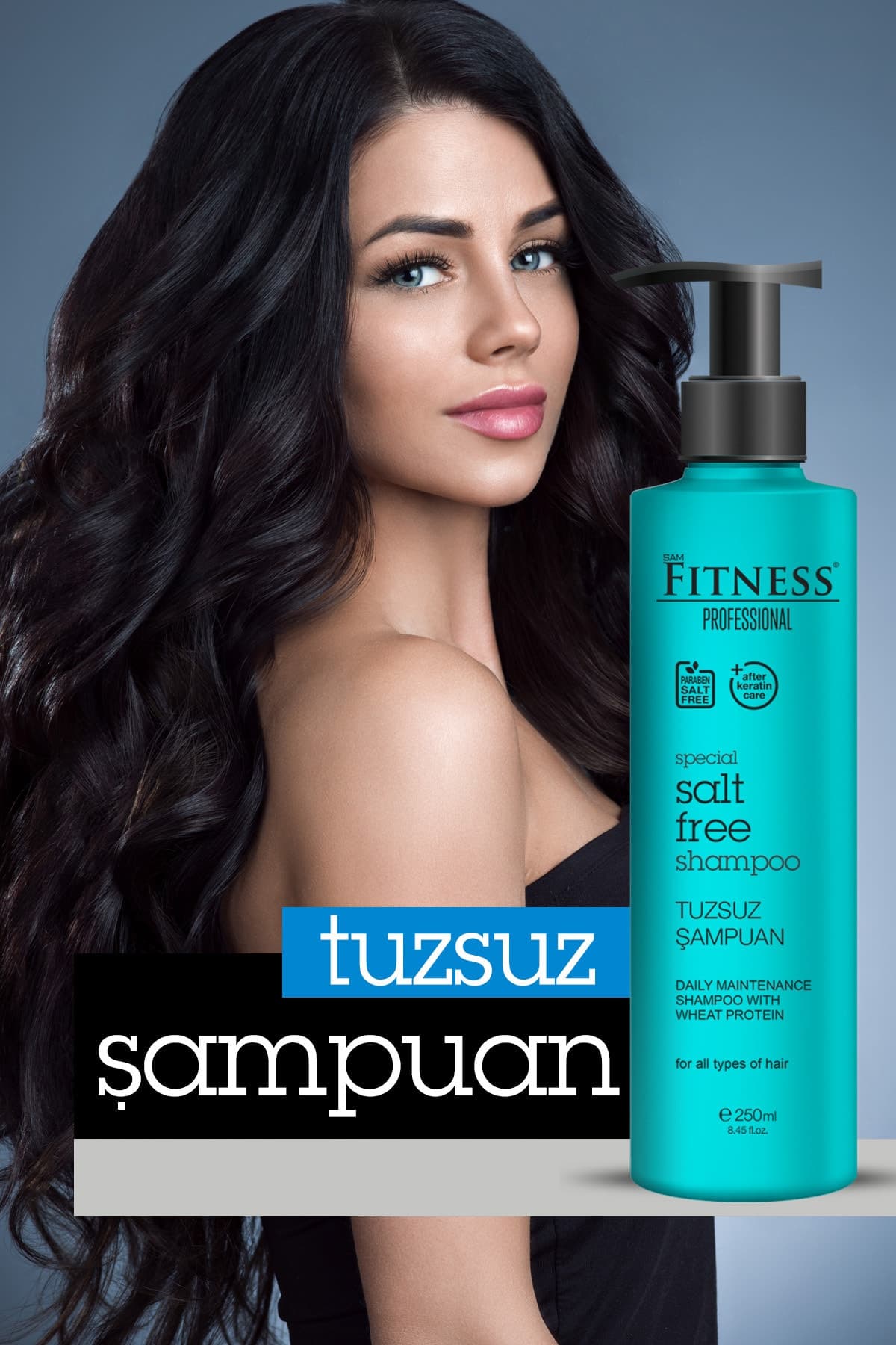 Fitness Professional Tuzsuz Şampuan 250 Ml Brezilya Fönü Sonrası Keratin Bakımı Şampuanı Parabensiz & Buğday Proteinli
