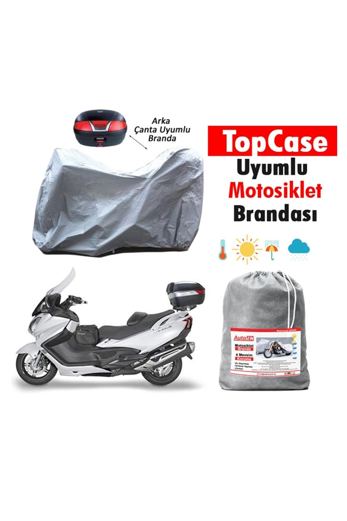 AutoEN Bajaj Pulsar 200NS ARKA ÇANTA UYUMLU Motosiklet Brandası C023