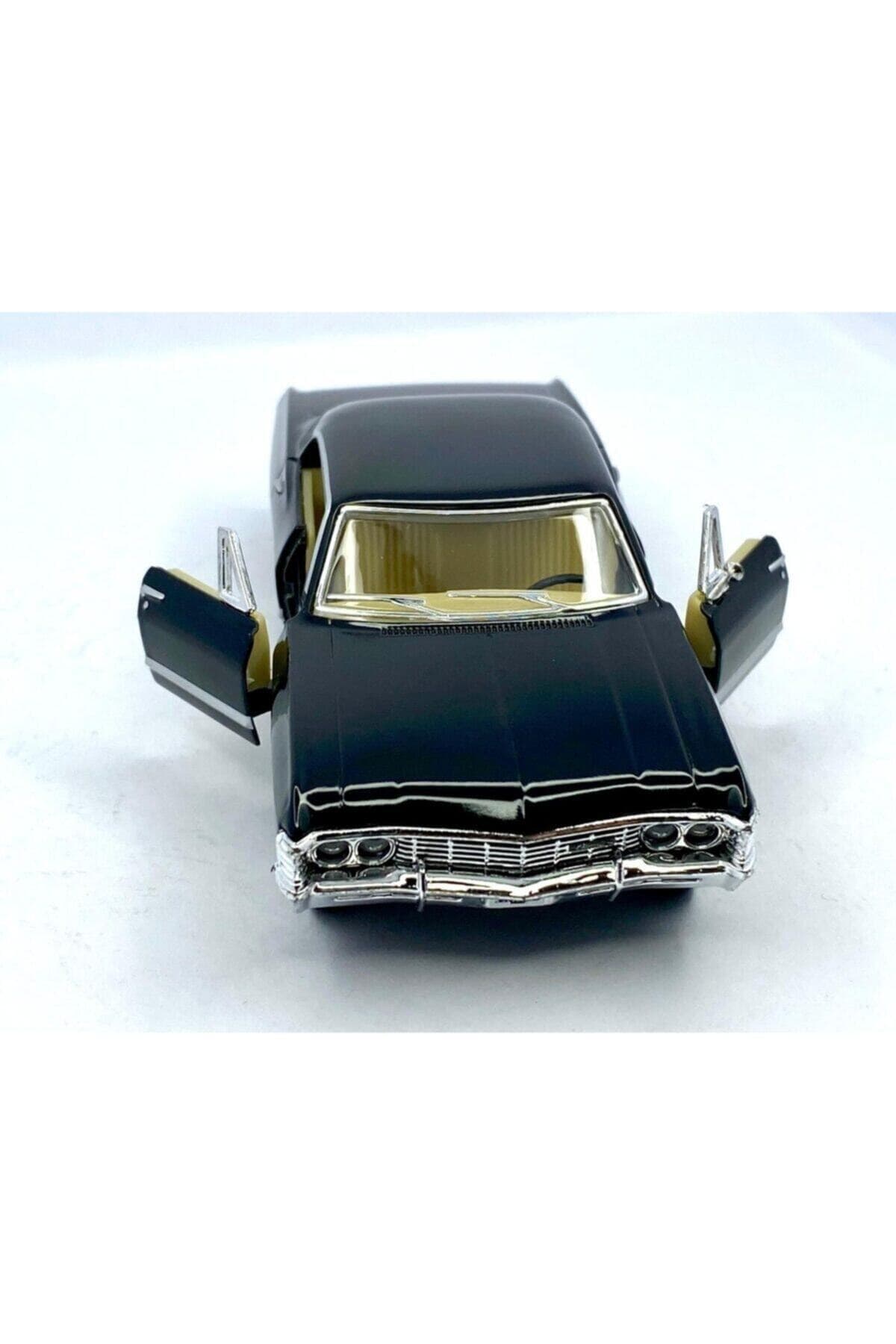 Kinsmart Çek Bırak 1967 Chevrolet Impala ( Siyah ) 1:36 Oyuncak Araba