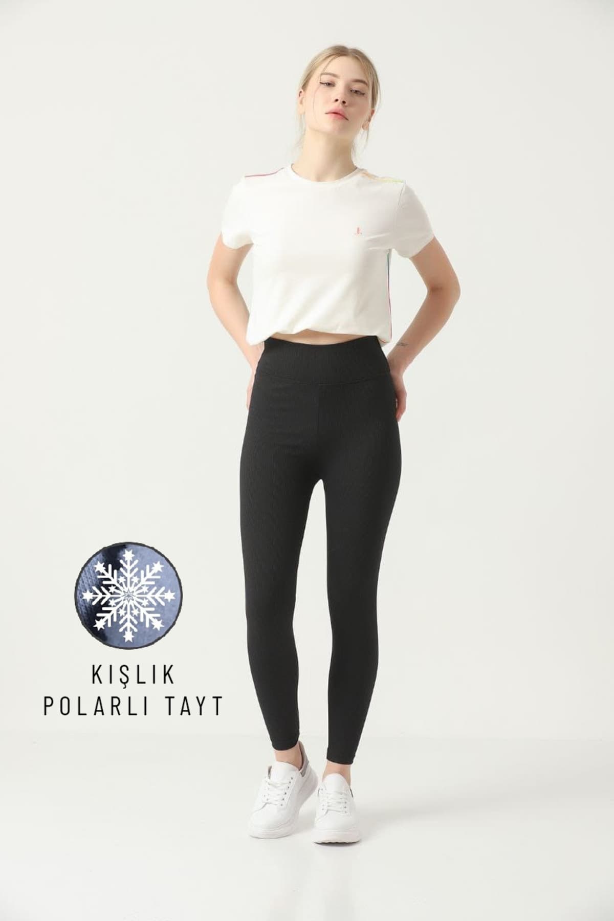 Ozy Fashion Kışlık Polarlı Fitilli Kadın Yüksek Bel Dikişsiz Tayt