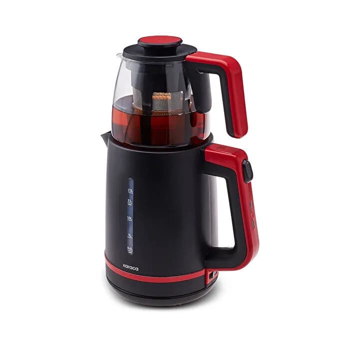 Karaca Maxi Tea XL 2in1 Cam Demlikli Çay Makinesi ve Kettle Cranberry