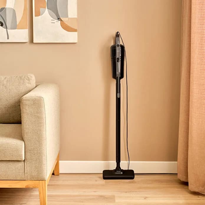 Homend Dustrider 1265H 2 in 1 Kablolu Toz Torbasız Dikey Süpürge Siyah Gri