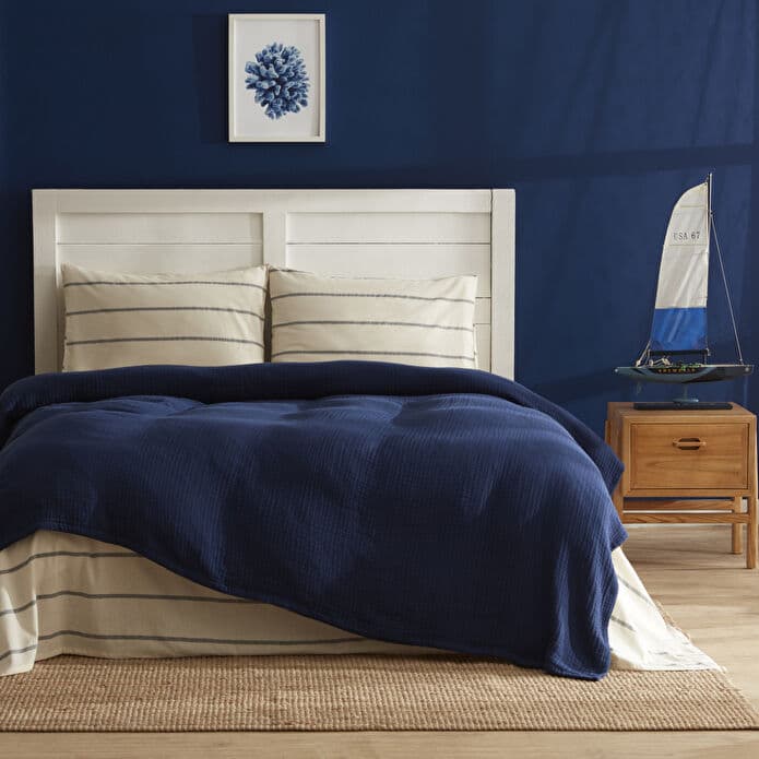 Nautica Home Darrel Çift Kişilik Pike Takımı Lacivert